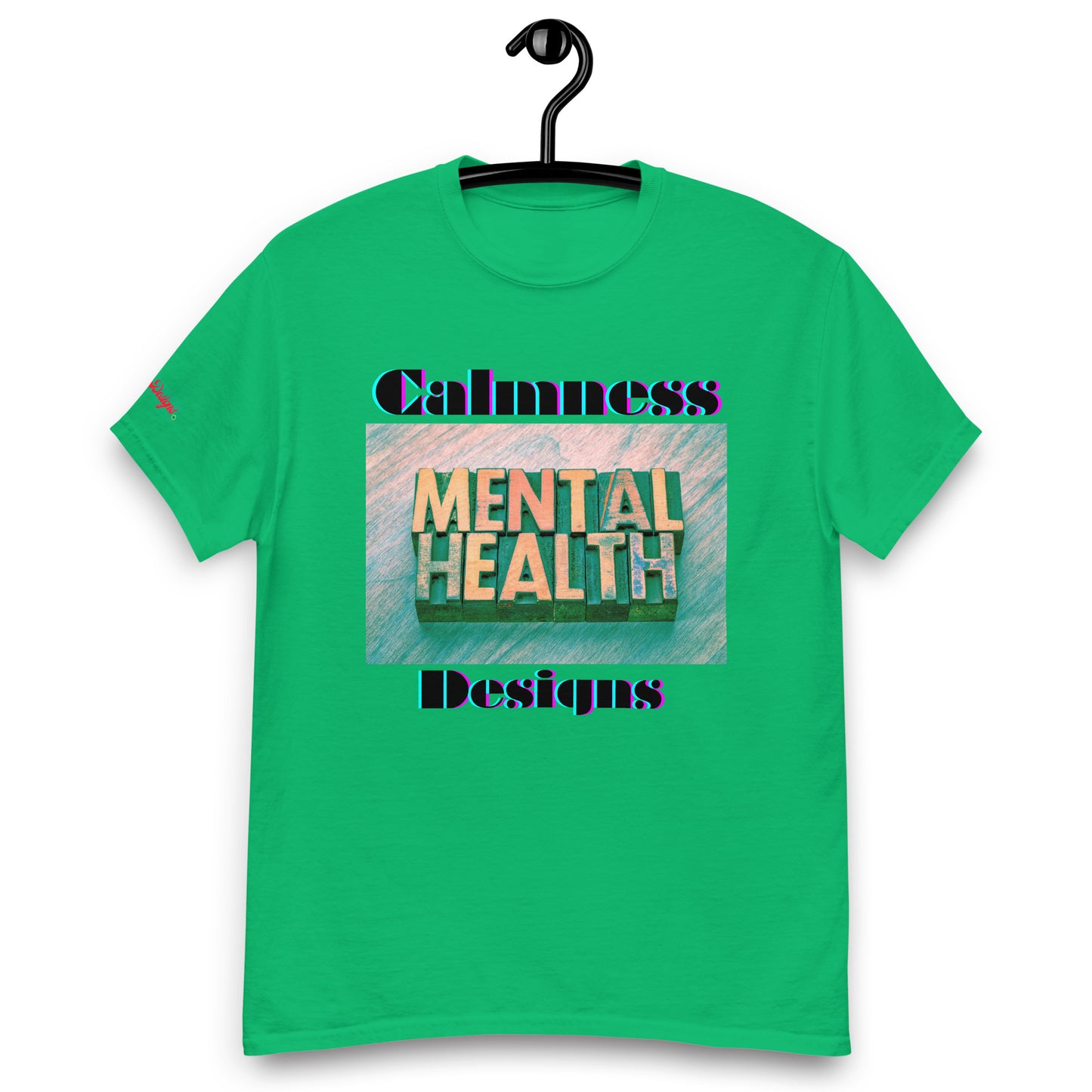 Mental Health in Wood-Letters, Calmness Designs, Men's classic tee