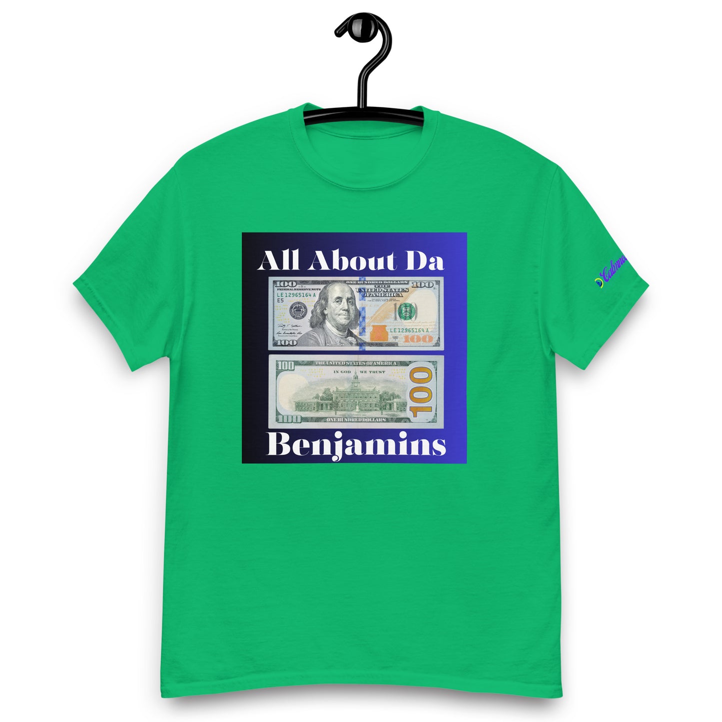All About da Benjamins, US $100 Dollar Bills, Calmness Designs, Creative Designs, Men's classic tee