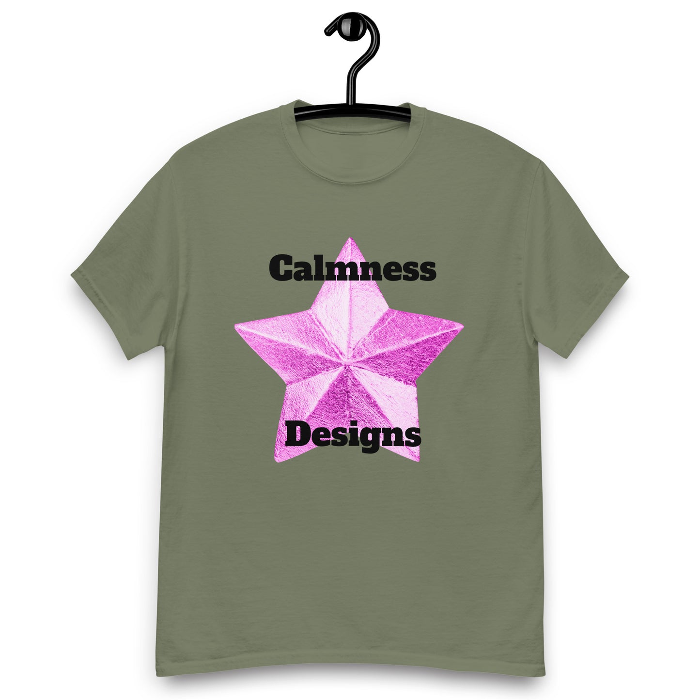 Pink Christmas Star, Calmness Designs, Men's classic tee