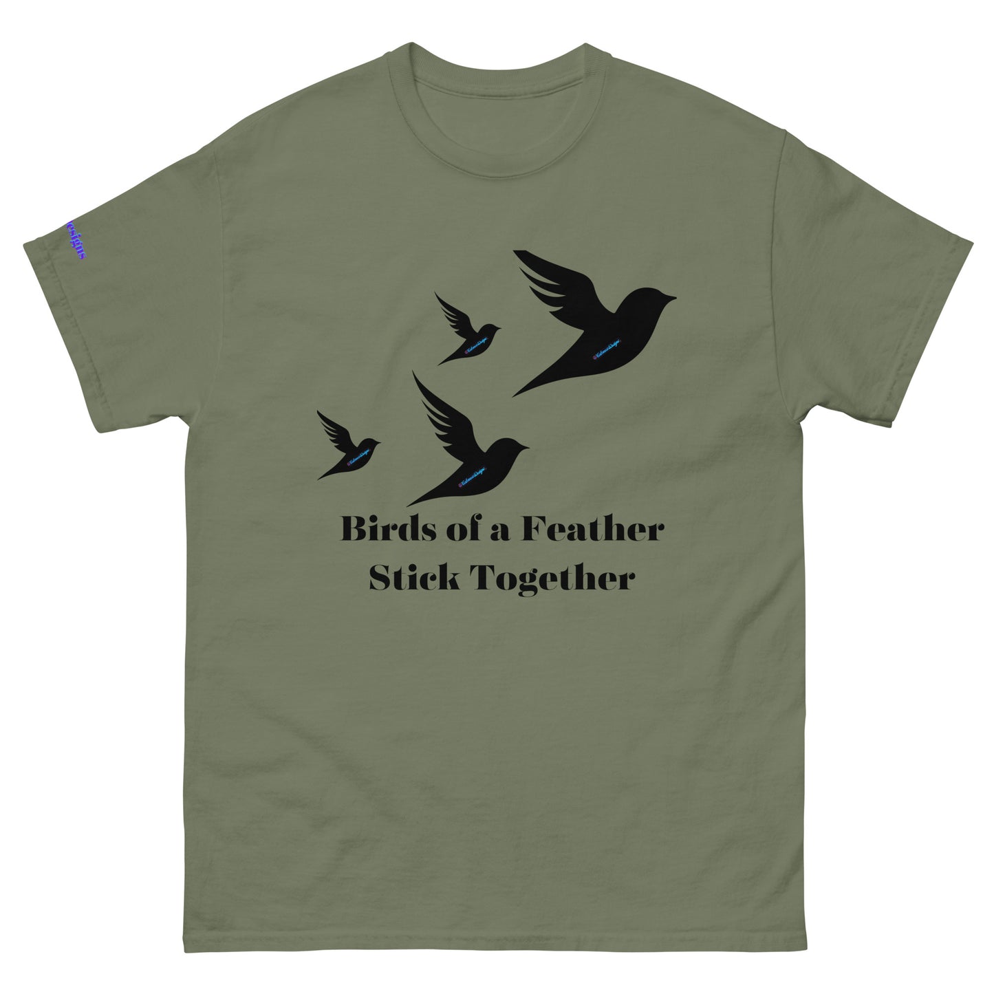 Birds of a Feather Stick Together, Flock of Birds Flying, Calmness Designs, Men's classic tee