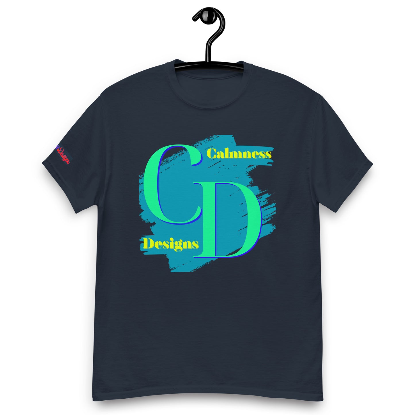 Logo CALMNESS DESIGNS, (C D), Calmness Designs, Creative Designs, Men's classic tee
