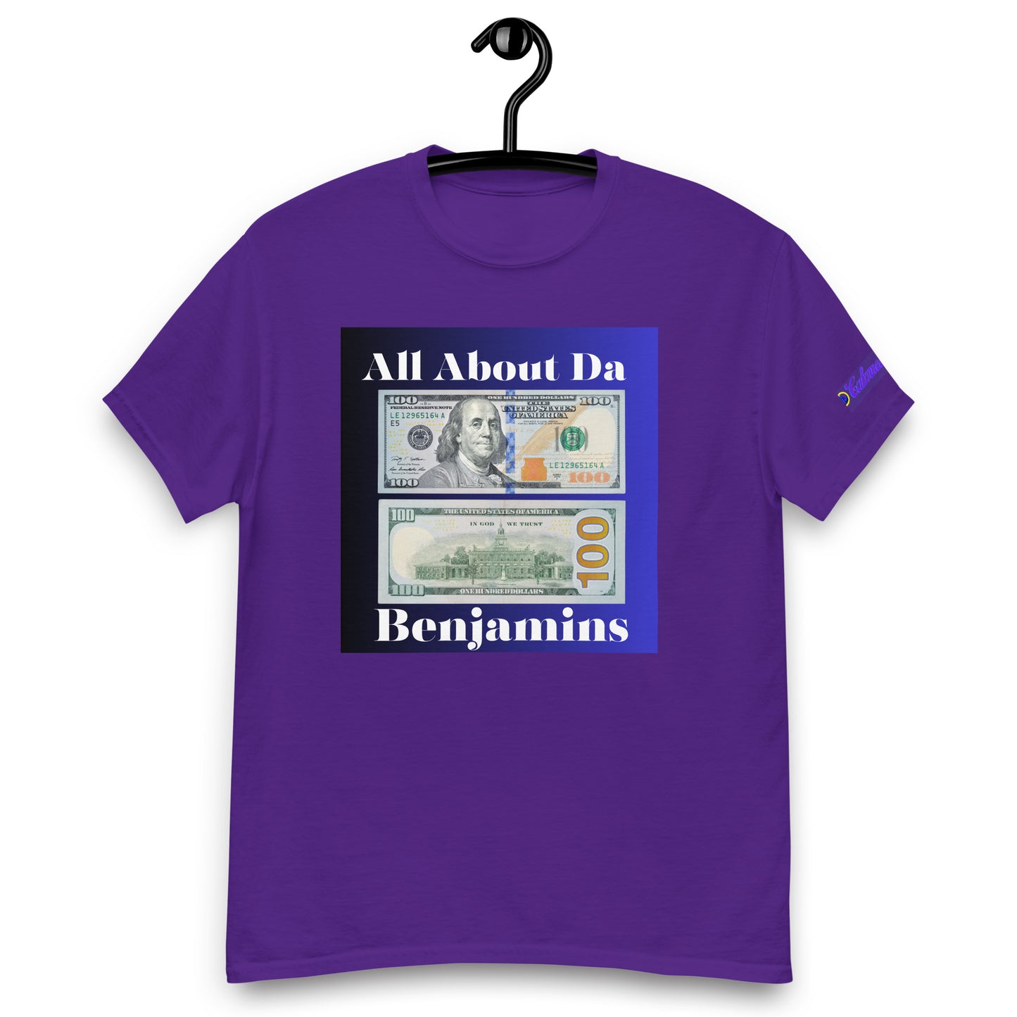 All About da Benjamins, US $100 Dollar Bills, Calmness Designs, Creative Designs, Men's classic tee