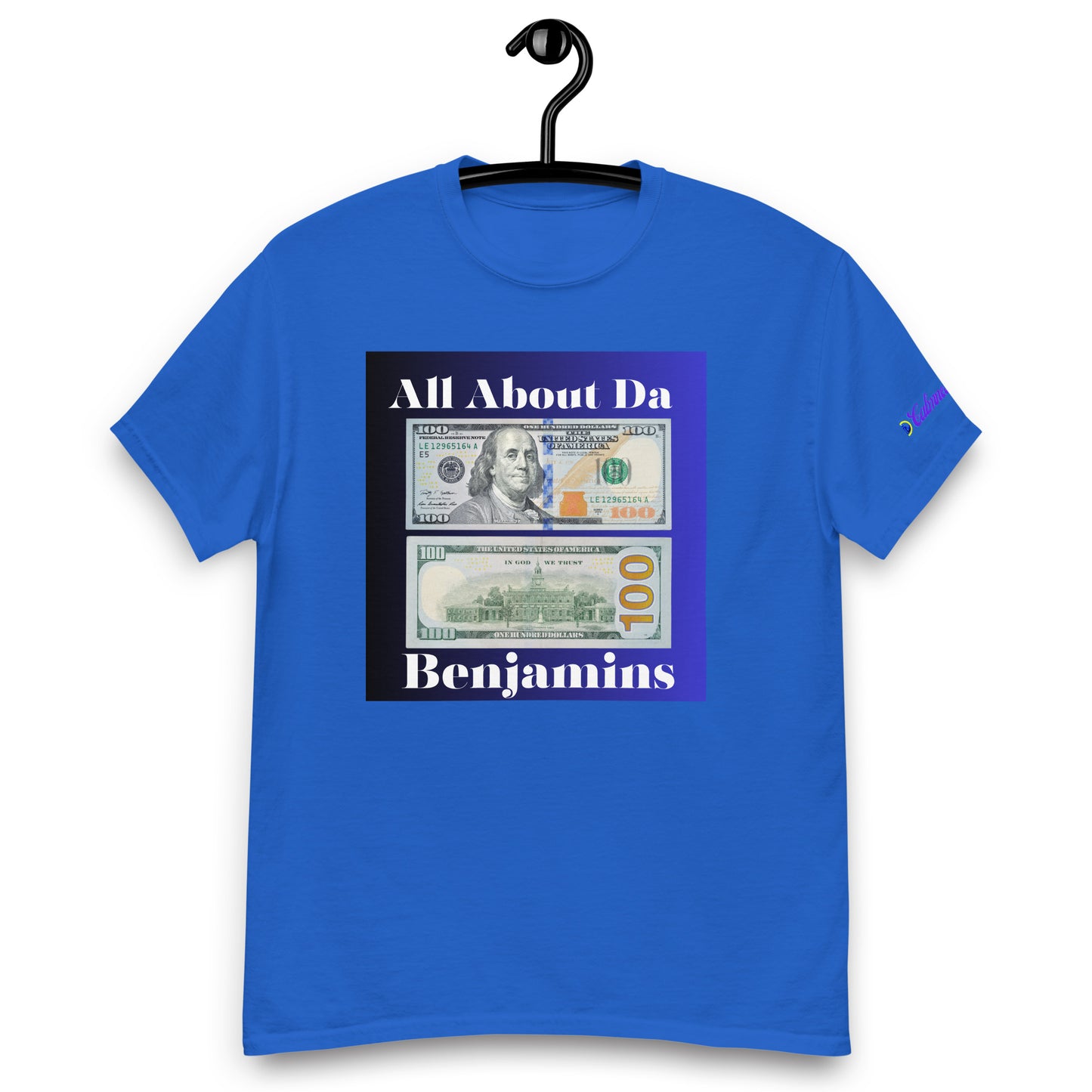 All About da Benjamins, US $100 Dollar Bills, Calmness Designs, Creative Designs, Men's classic tee