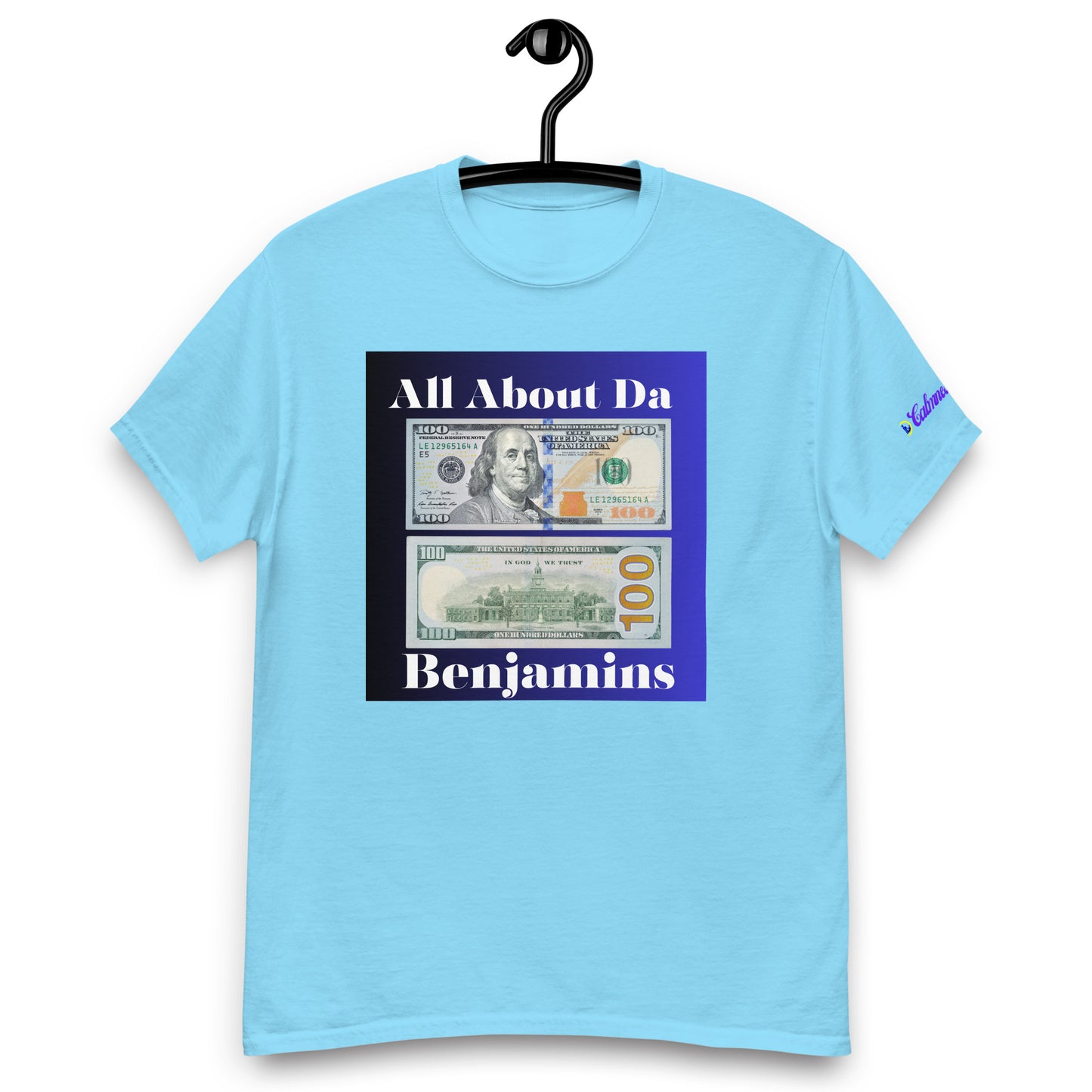 All About da Benjamins, US $100 Dollar Bills, Calmness Designs, Creative Designs, Men's classic tee