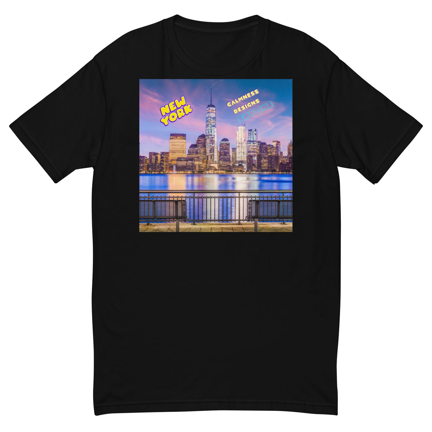 New York City Skyline, Calmness Designs, Short Sleeve T-shirt