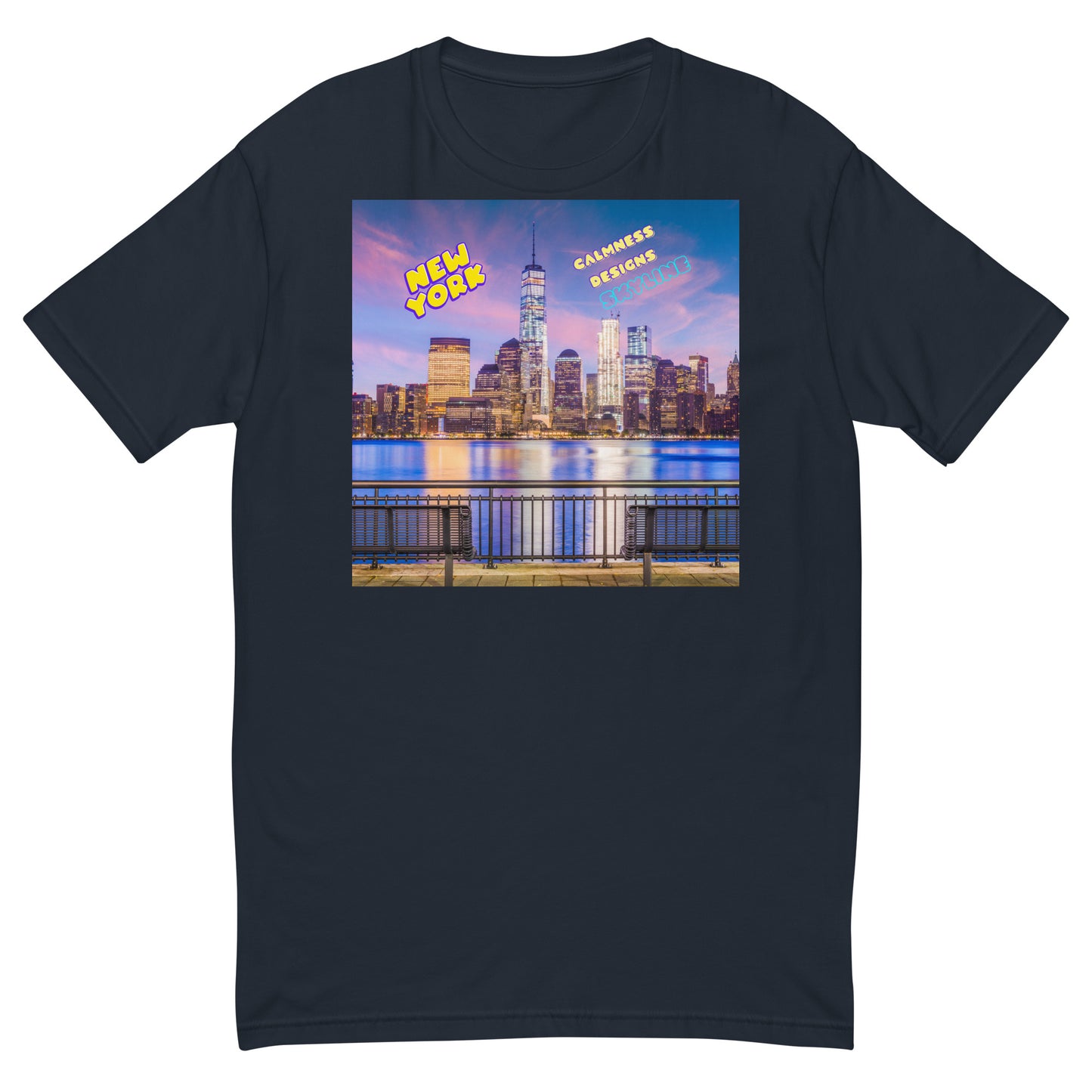 New York City Skyline, Calmness Designs, Short Sleeve T-shirt