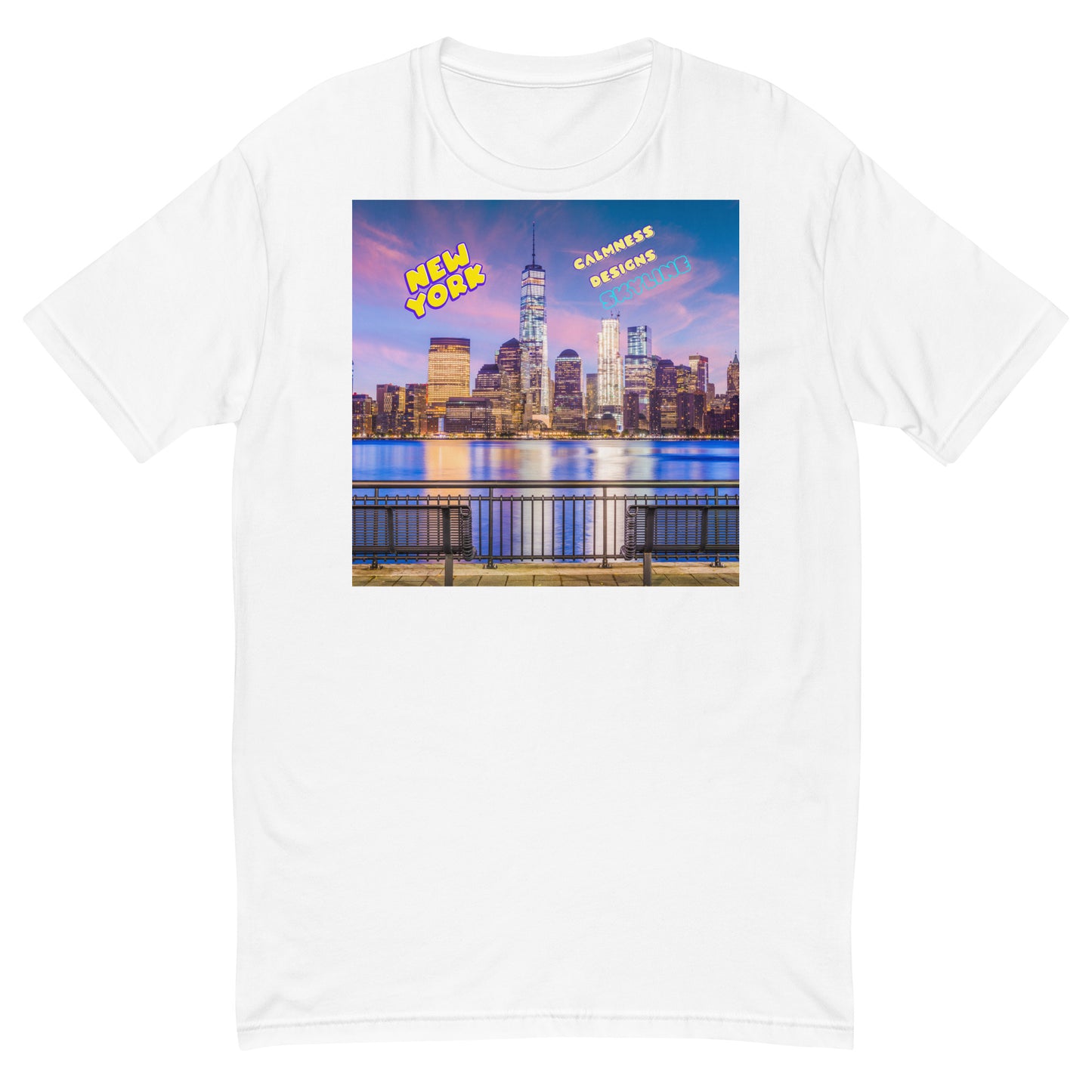 New York City Skyline, Calmness Designs, Short Sleeve T-shirt
