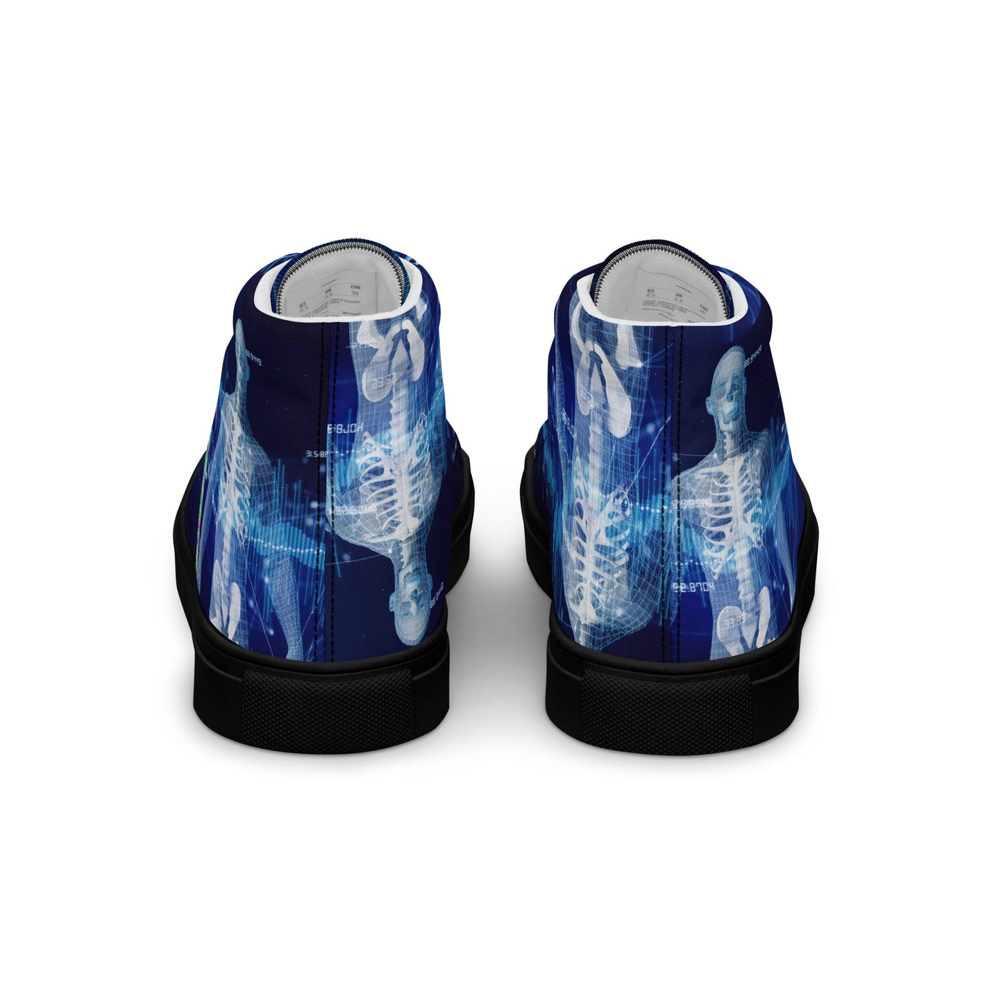 Calmness Designs, Communication Network Concept, Men’s high top canvas shoes