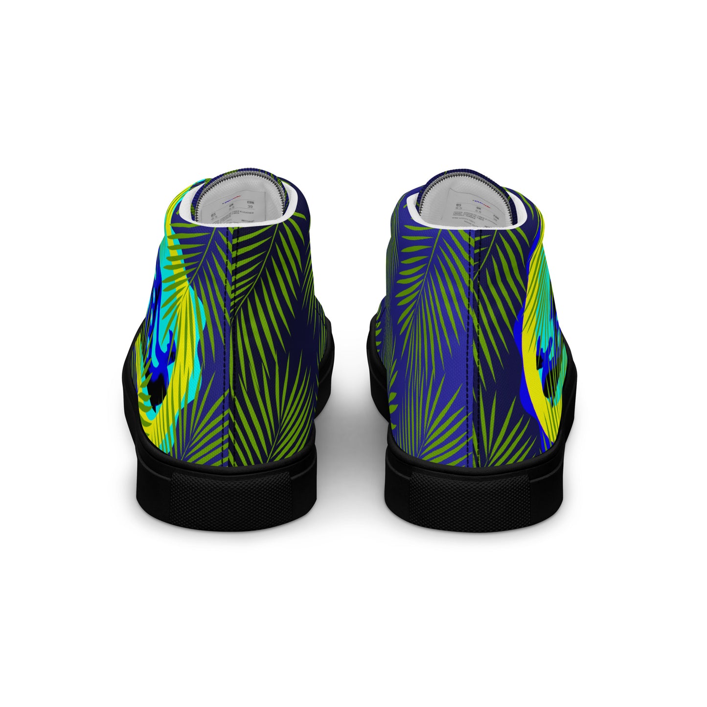 Tropical Palm Leaves, CALMNESS DESIGNS, Creative Designer's, Men’s high top canvas shoes