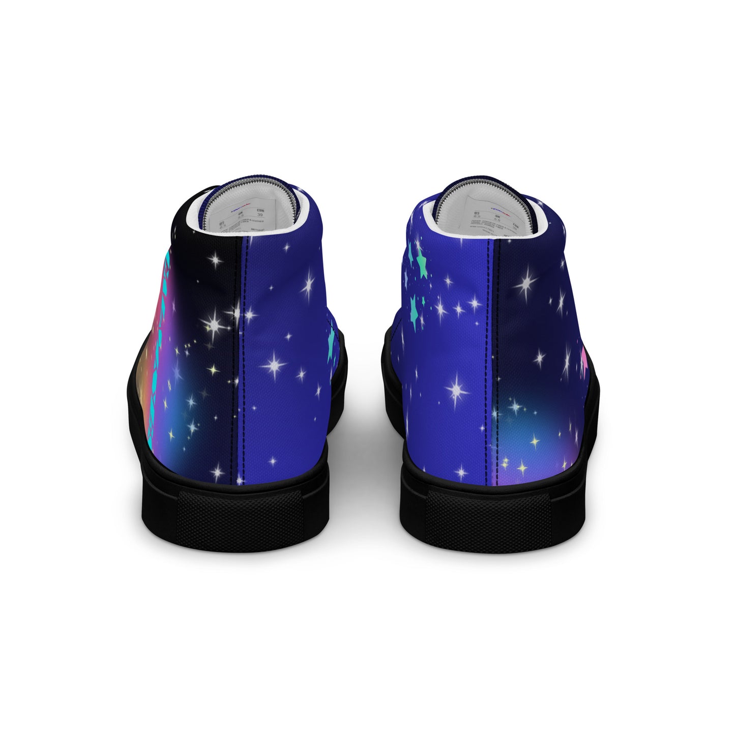 White Stars, Heart with Stars, CALMNESS DESIGNS, Creative Designer's, Men’s high top canvas shoes