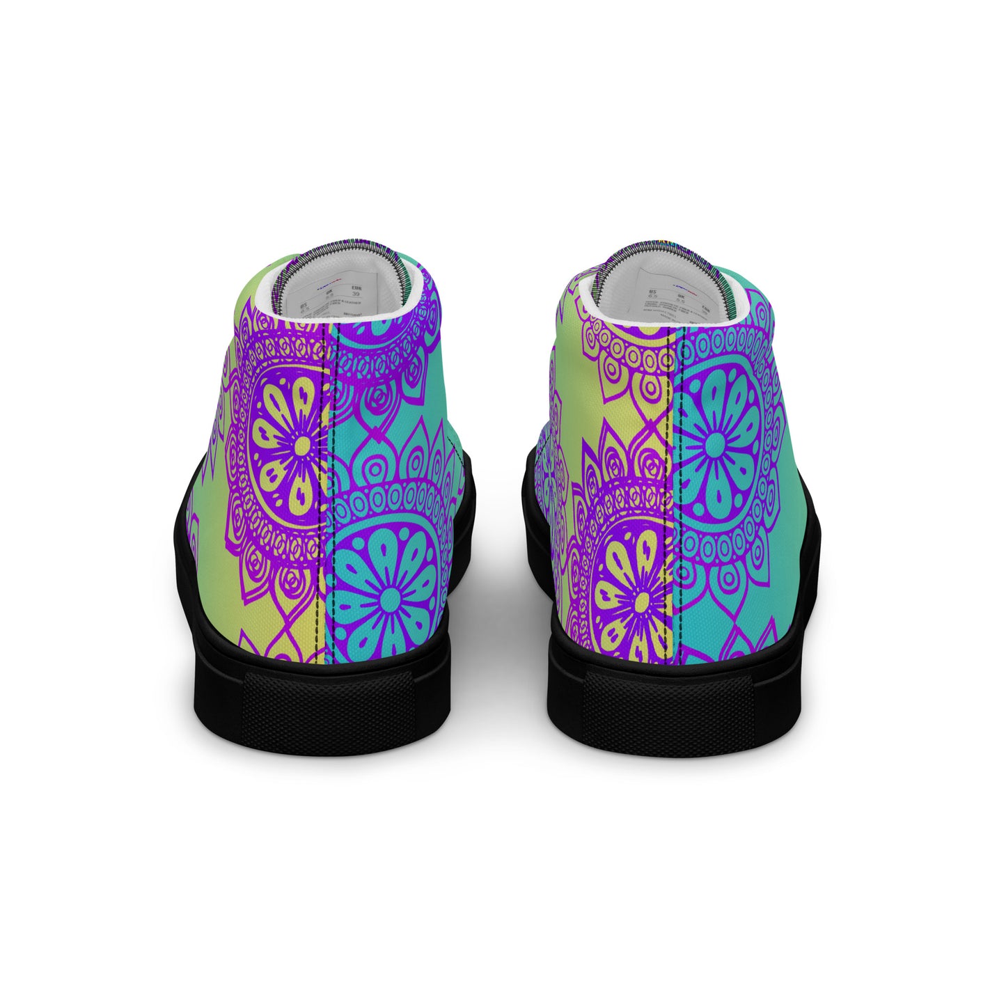 Luxury Mandala Designs, CALMNESS DESIGNS, Creative Designer's, Men’s high top canvas shoes
