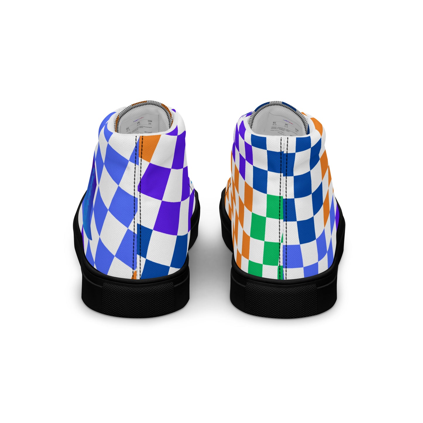 Checkerboard Styled, Calmnessdesign.COM, Men’s high top canvas shoes