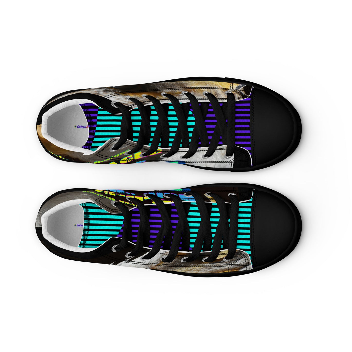 Calmness Designs, Bald Head, Hair "R" For Sucker's Men’s high top canvas shoes