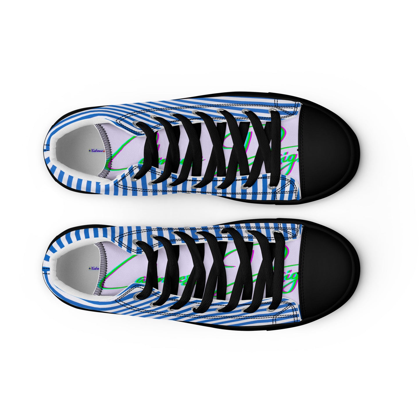 Stripes, Calmness Designs, Men’s high top canvas shoes