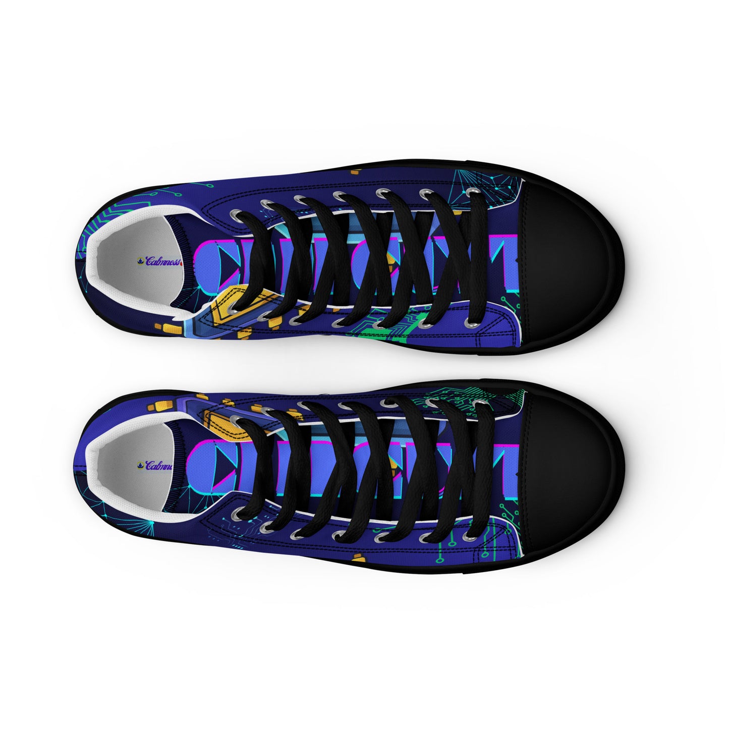 Circuit Board Technology, Hand Drawn Electronic Integrated Circuit, Digital Network Technology, Men’s high top canvas shoes