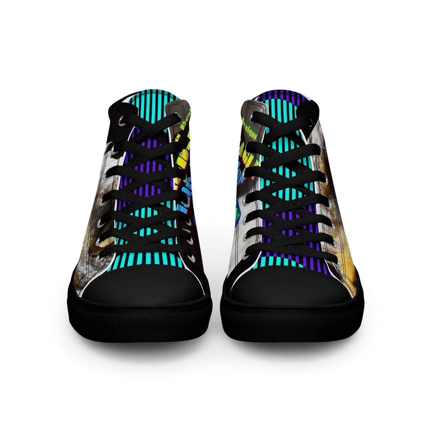 Calmness Designs, Bald Head, Hair "R" For Sucker's Men’s high top canvas shoes