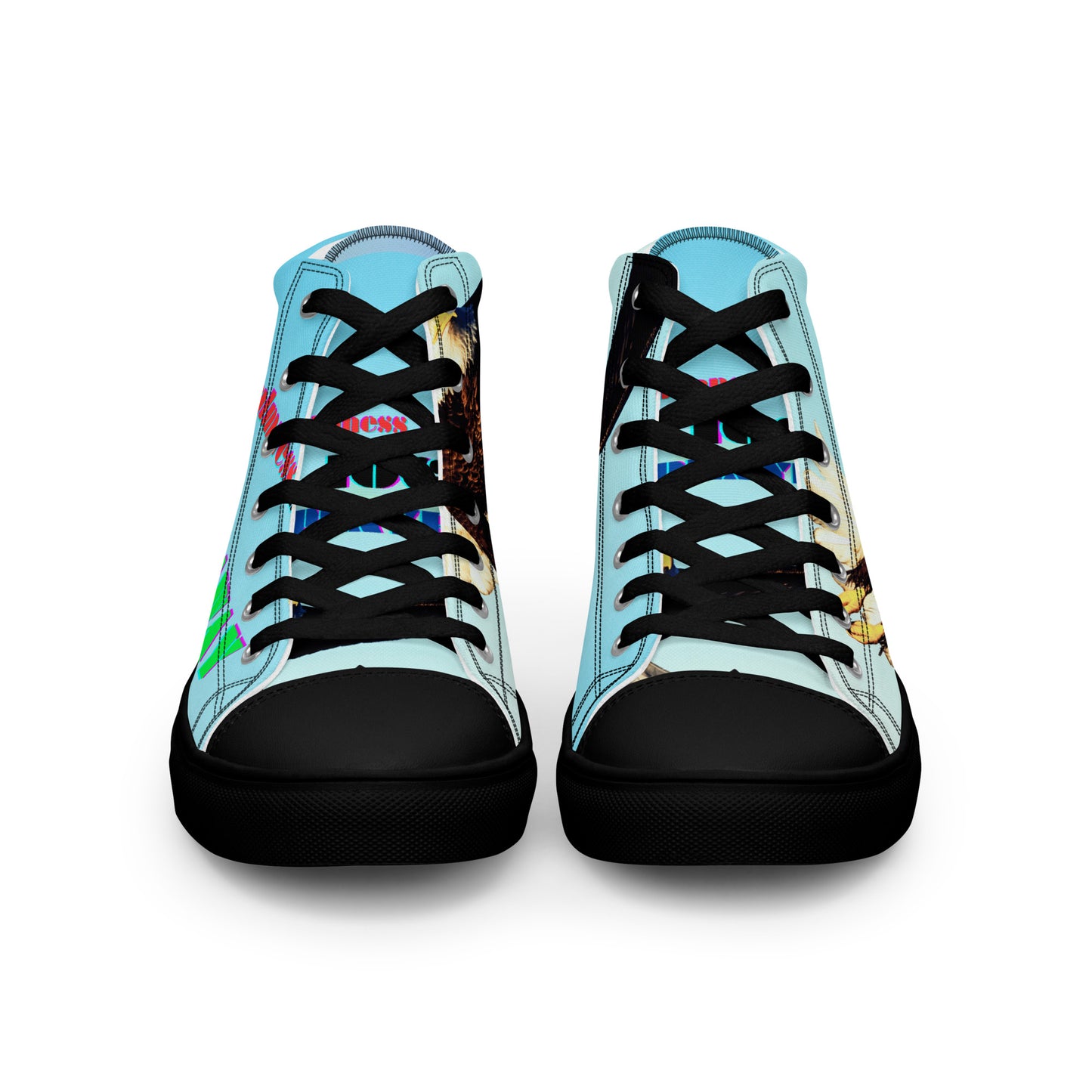 Calmness Designs, Bald Head, FLY-AWAY PLAYER 66 Men’s high top canvas shoes