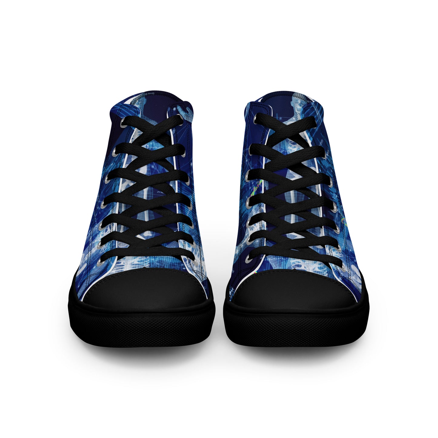Calmness Designs, Communication Network Concept, Men’s high top canvas shoes