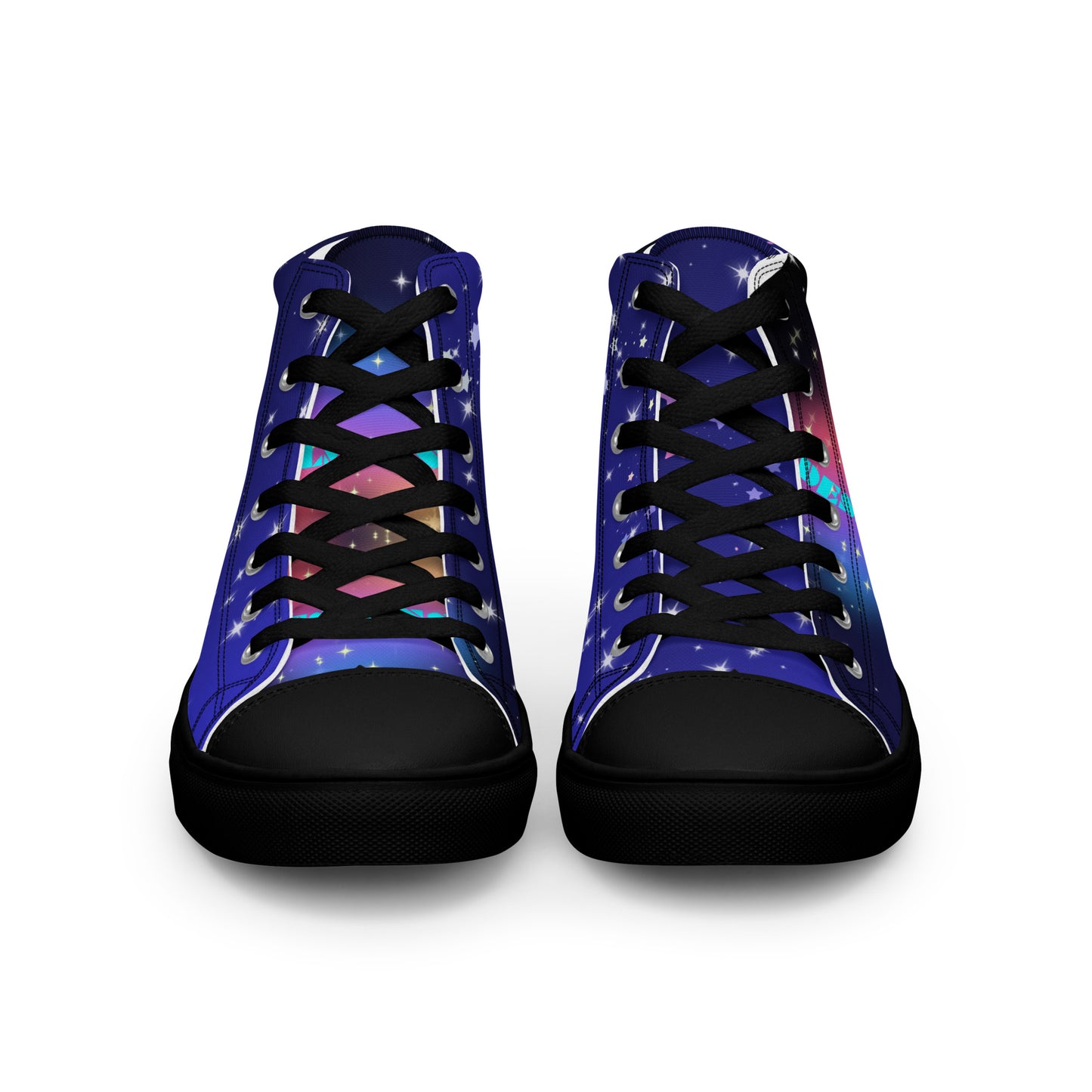 White Stars, Heart with Stars, CALMNESS DESIGNS, Creative Designer's, Men’s high top canvas shoes