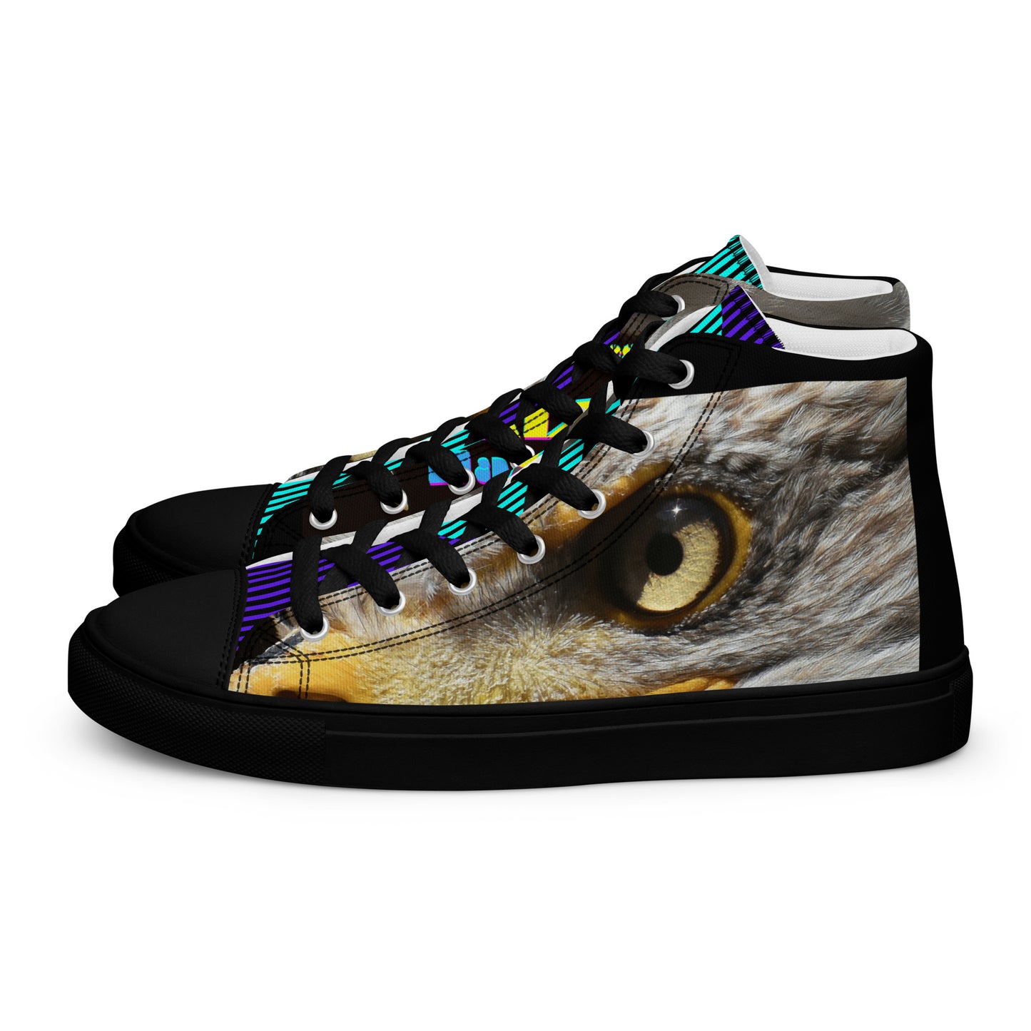 Calmness Designs, Bald Head, Hair "R" For Sucker's Men’s high top canvas shoes