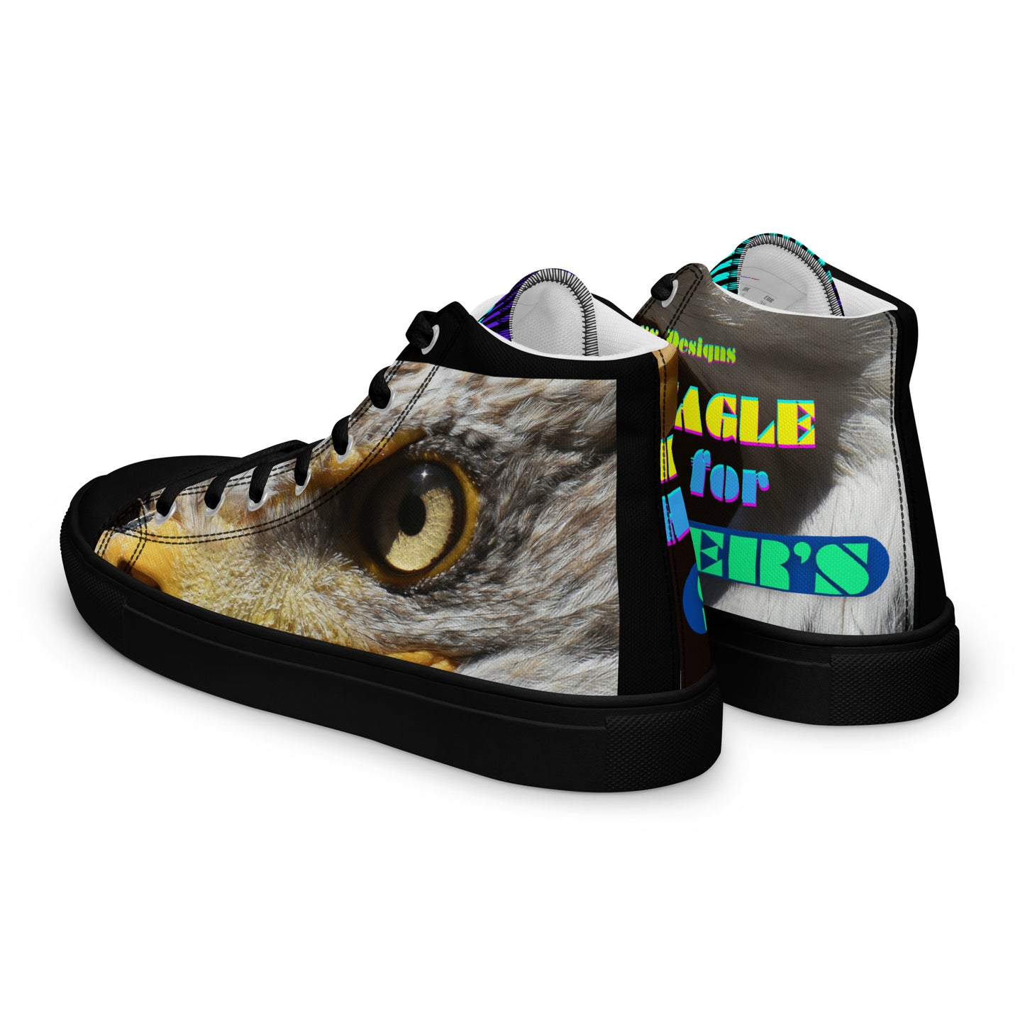 Calmness Designs, Bald Head, Hair "R" For Sucker's Men’s high top canvas shoes
