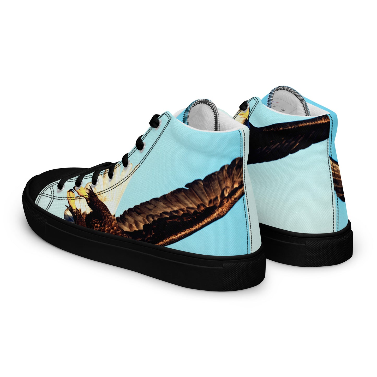 Calmness Designs, Bald Head, FLY-AWAY PLAYER 66 Men’s high top canvas shoes