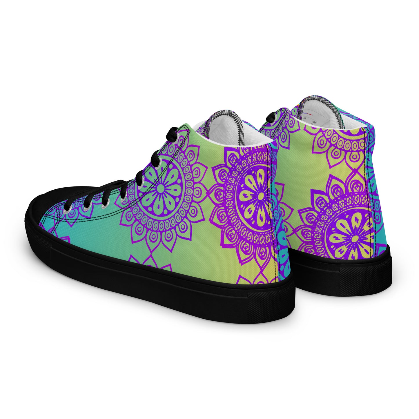 Luxury Mandala Designs, CALMNESS DESIGNS, Creative Designer's, Men’s high top canvas shoes