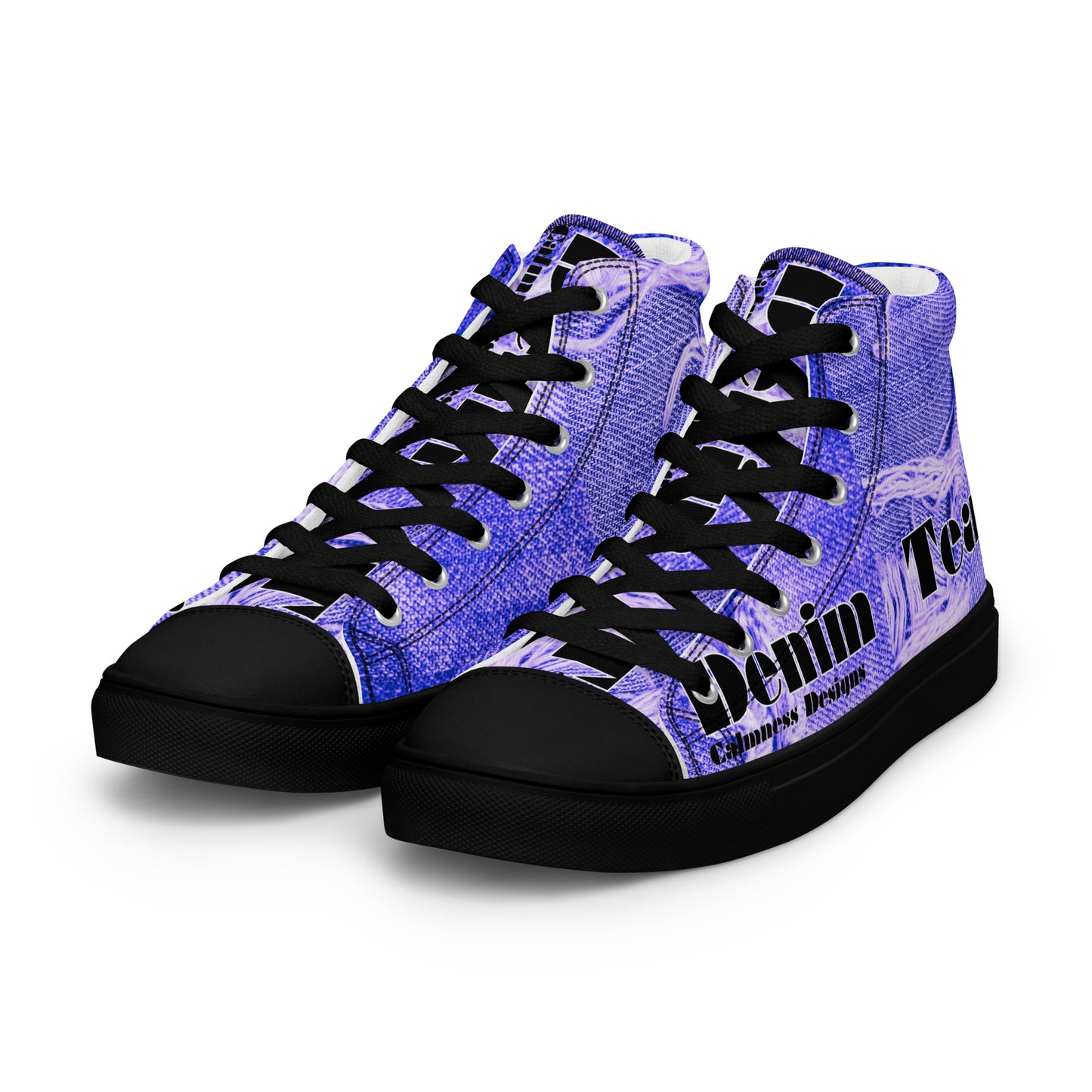 Denim Tear, Calmness Designs, Tear on Denim, Old Jeans, Men’s high top canvas shoes