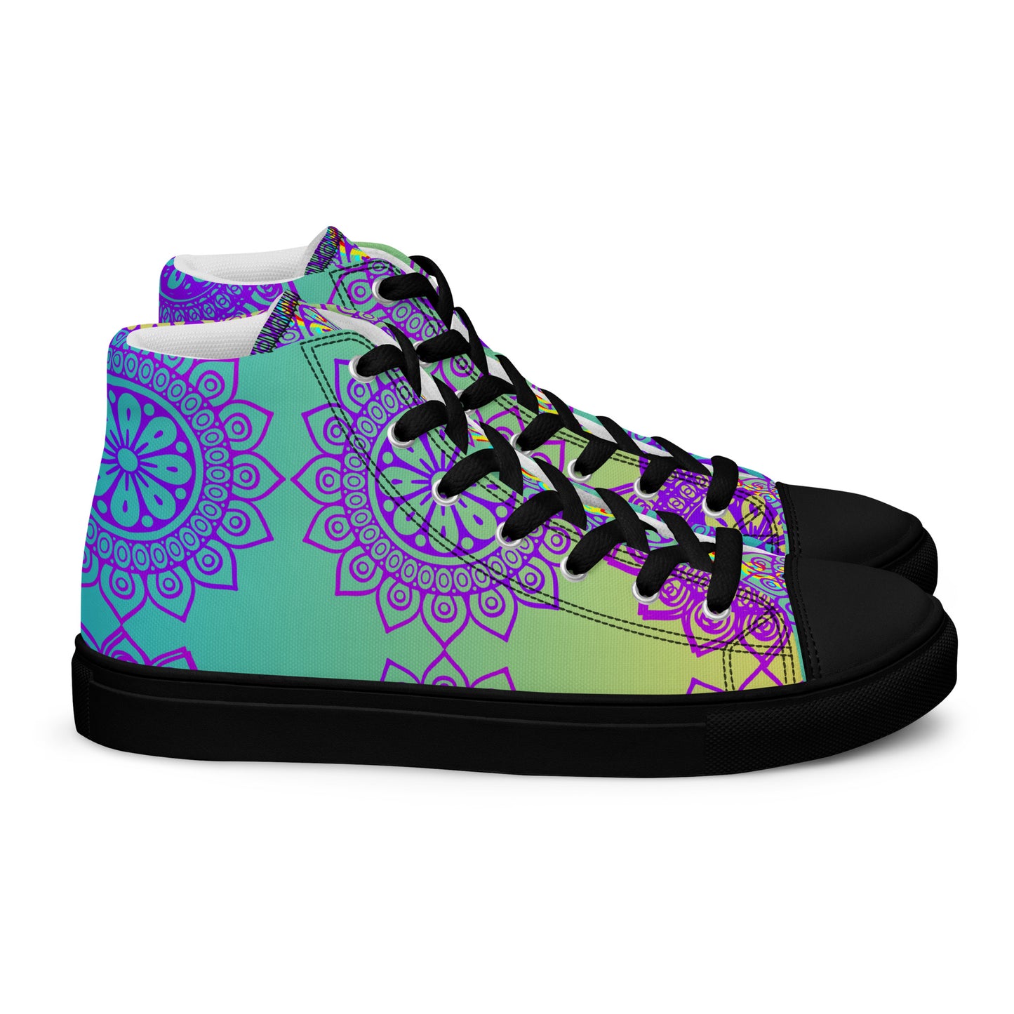 Luxury Mandala Designs, CALMNESS DESIGNS, Creative Designer's, Men’s high top canvas shoes