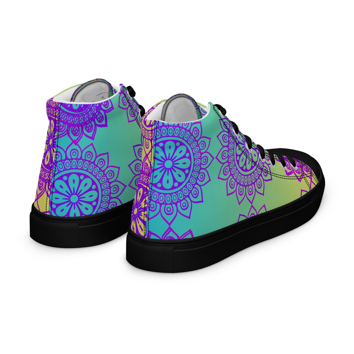 Luxury Mandala Designs, CALMNESS DESIGNS, Creative Designer's, Men’s high top canvas shoes