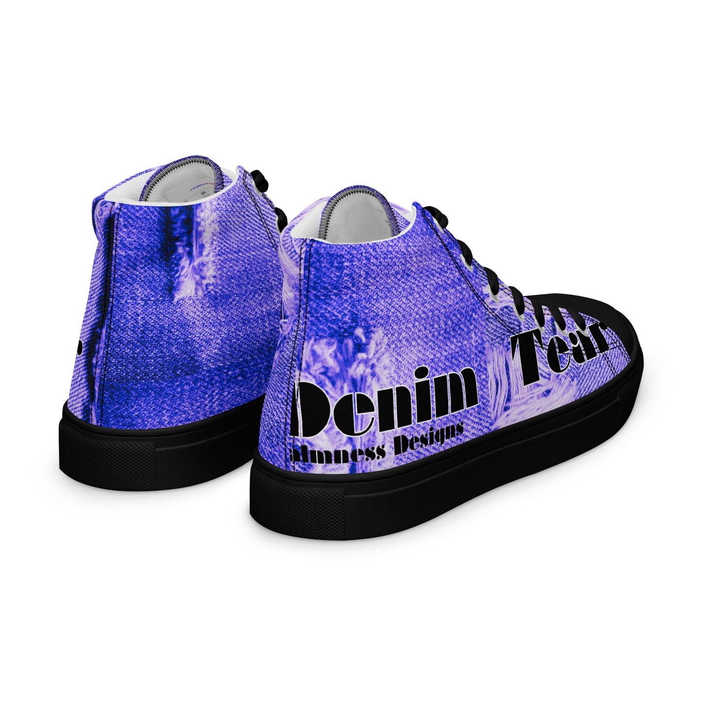 Denim Tear, Calmness Designs, Tear on Denim, Old Jeans, Men’s high top canvas shoes