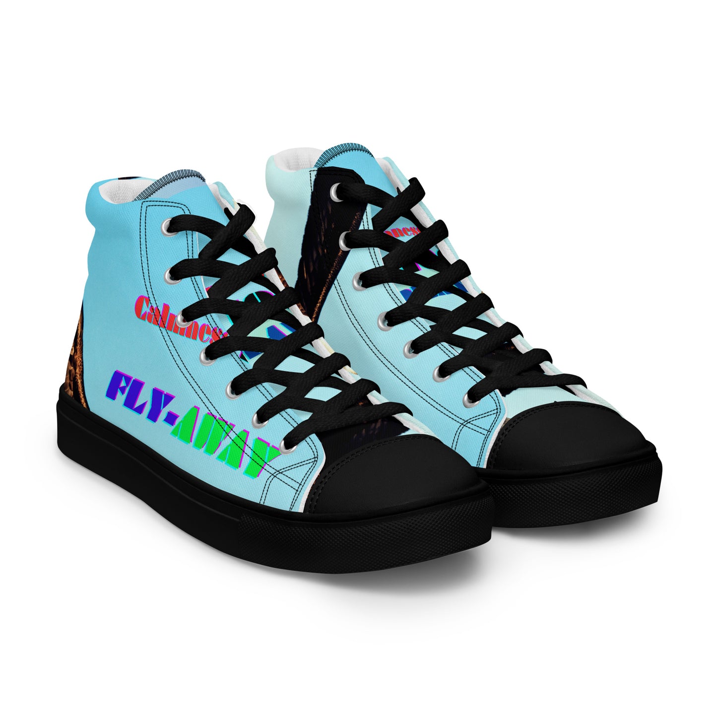 Calmness Designs, Bald Head, FLY-AWAY PLAYER 66 Men’s high top canvas shoes