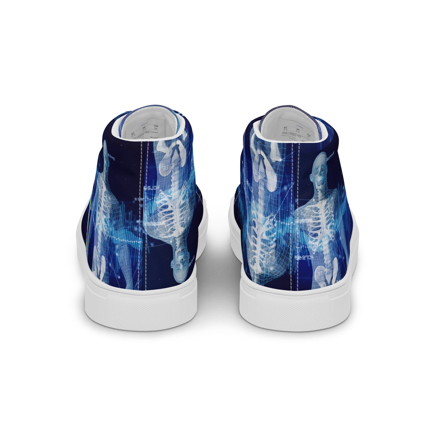 Calmness Designs, Communication Network Concept, Men’s high top canvas shoes