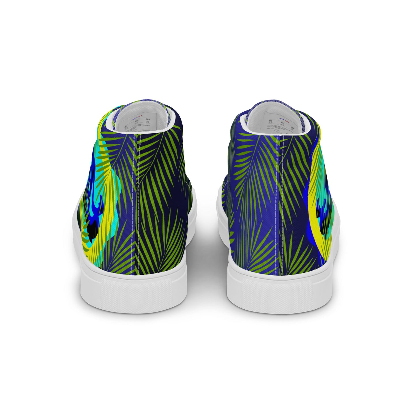Tropical Palm Leaves, CALMNESS DESIGNS, Creative Designer's, Men’s high top canvas shoes