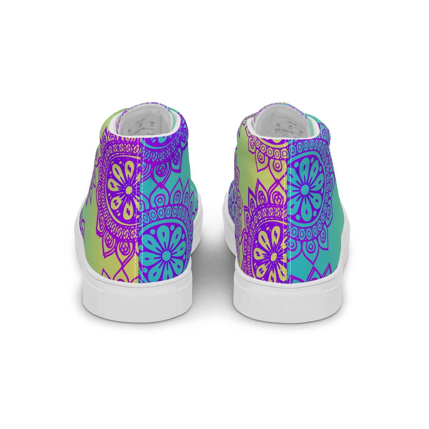 Luxury Mandala Designs, CALMNESS DESIGNS, Creative Designer's, Men’s high top canvas shoes