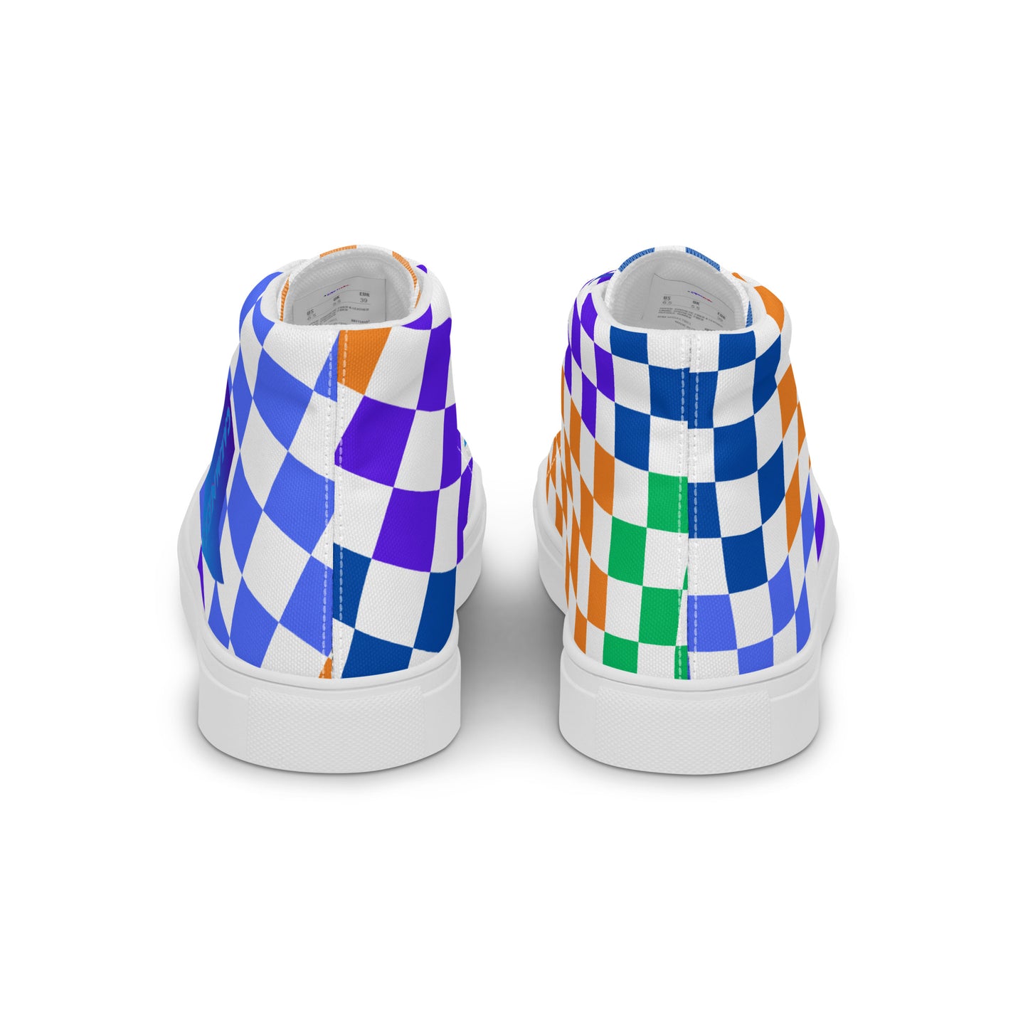 Checkerboard Styled, Calmnessdesign.COM, Men’s high top canvas shoes