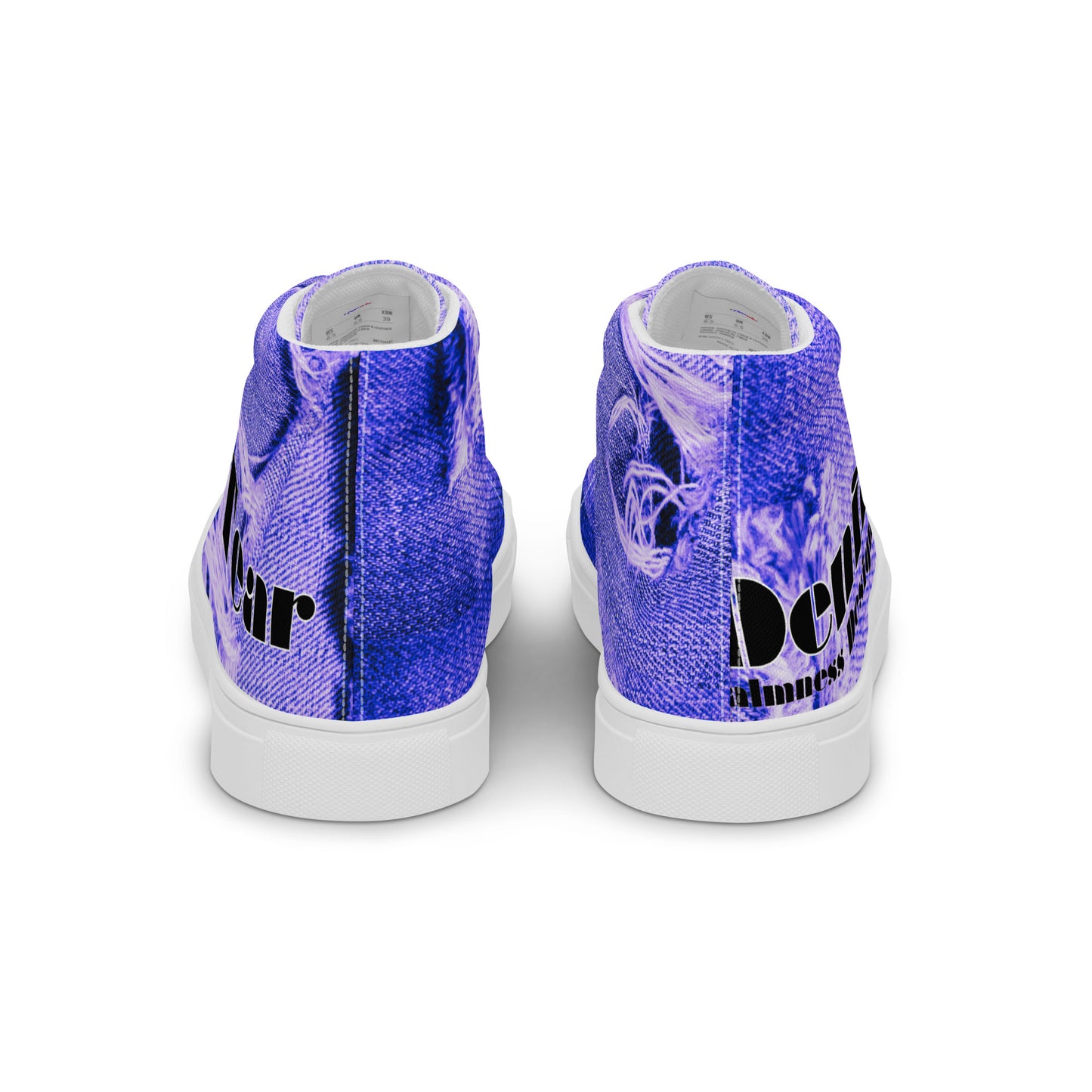 Denim Tear, Calmness Designs, Tear on Denim, Old Jeans, Men’s high top canvas shoes