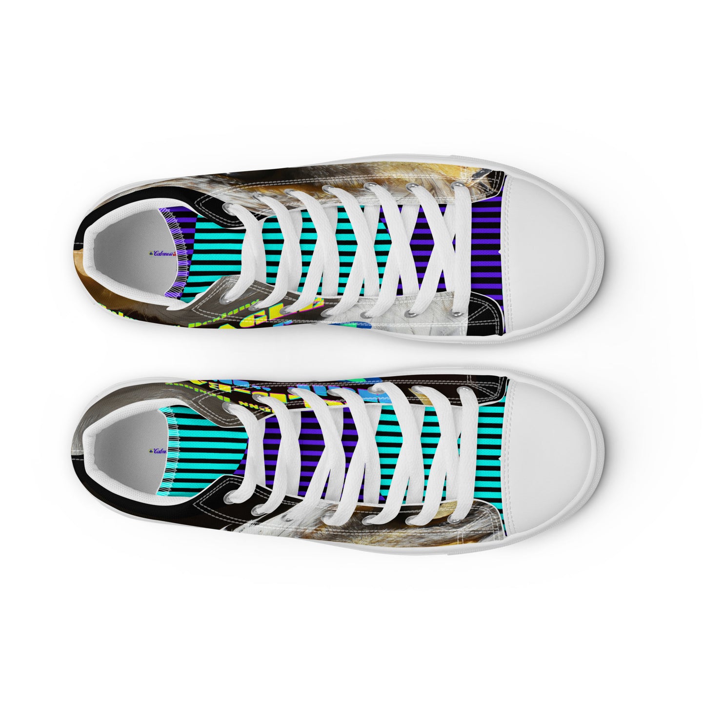Calmness Designs, Bald Head, Hair "R" For Sucker's Men’s high top canvas shoes