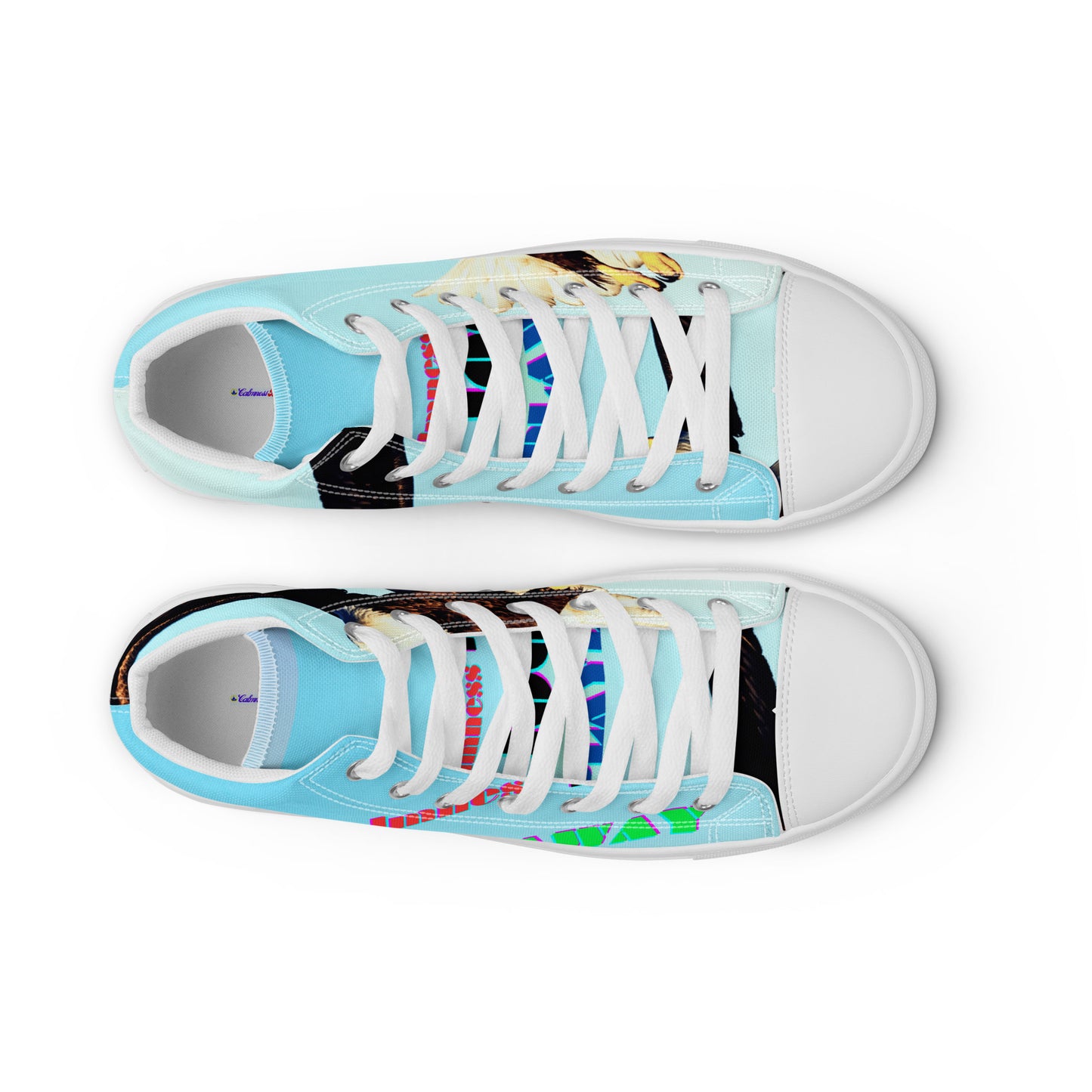 Calmness Designs, Bald Head, FLY-AWAY PLAYER 66 Men’s high top canvas shoes
