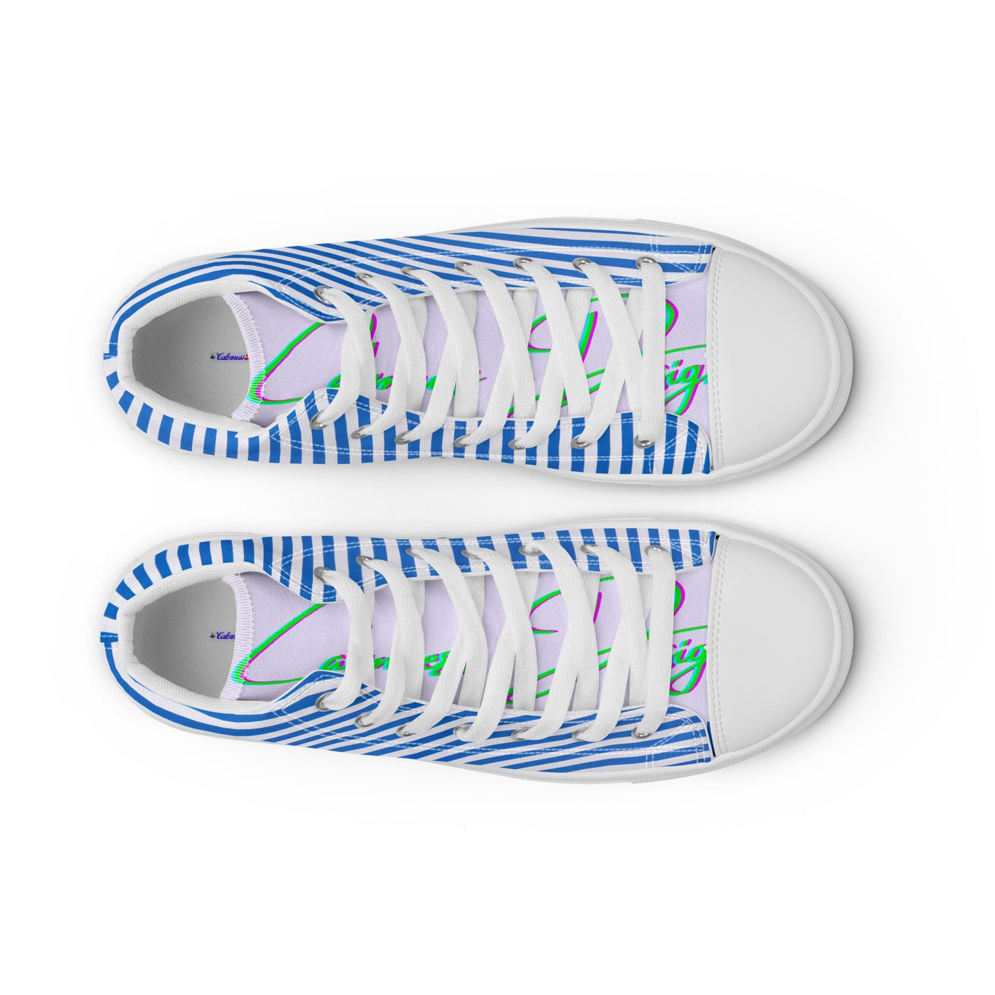 Stripes, Calmness Designs, Men’s high top canvas shoes