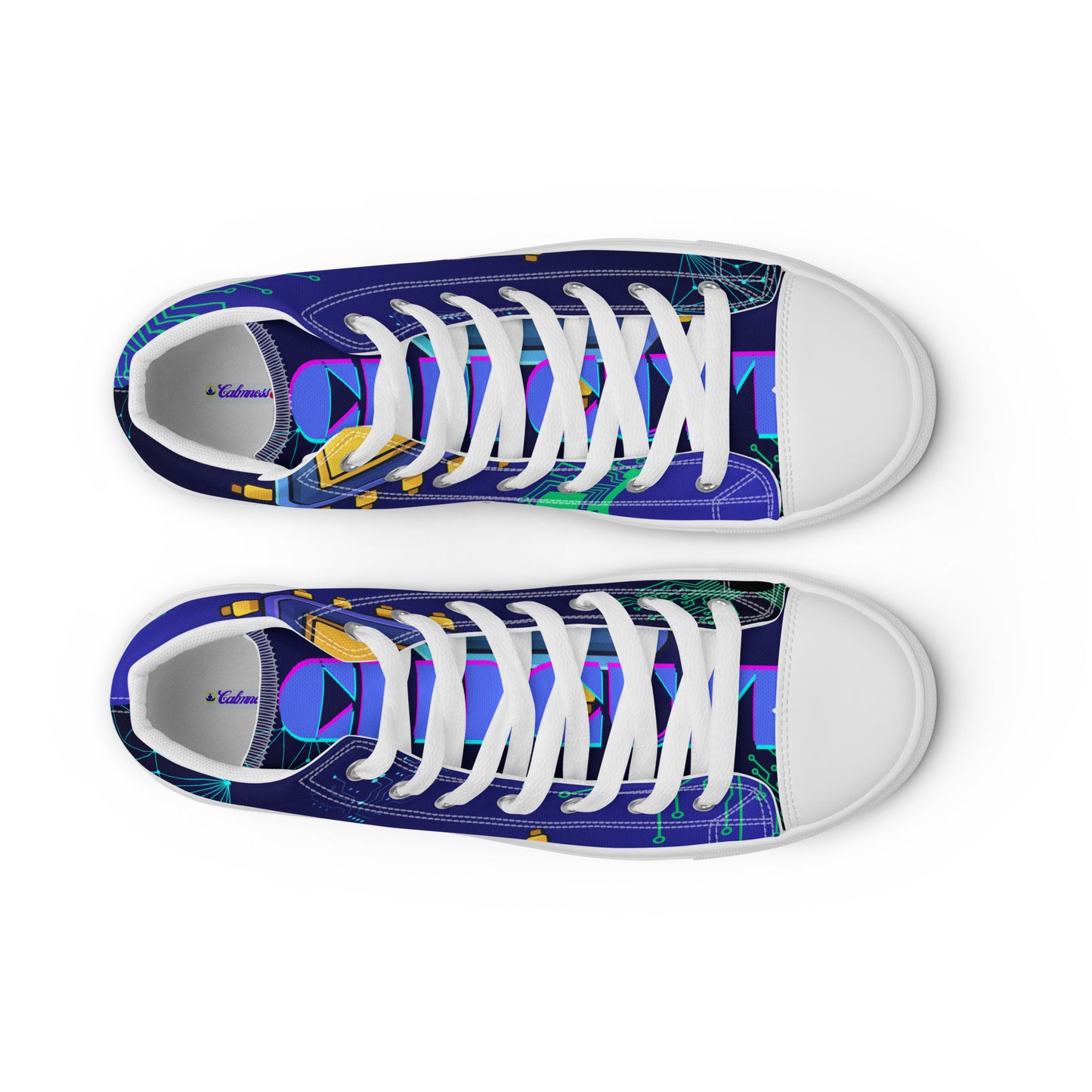 Circuit Board Technology, Hand Drawn Electronic Integrated Circuit, Digital Network Technology, Men’s high top canvas shoes