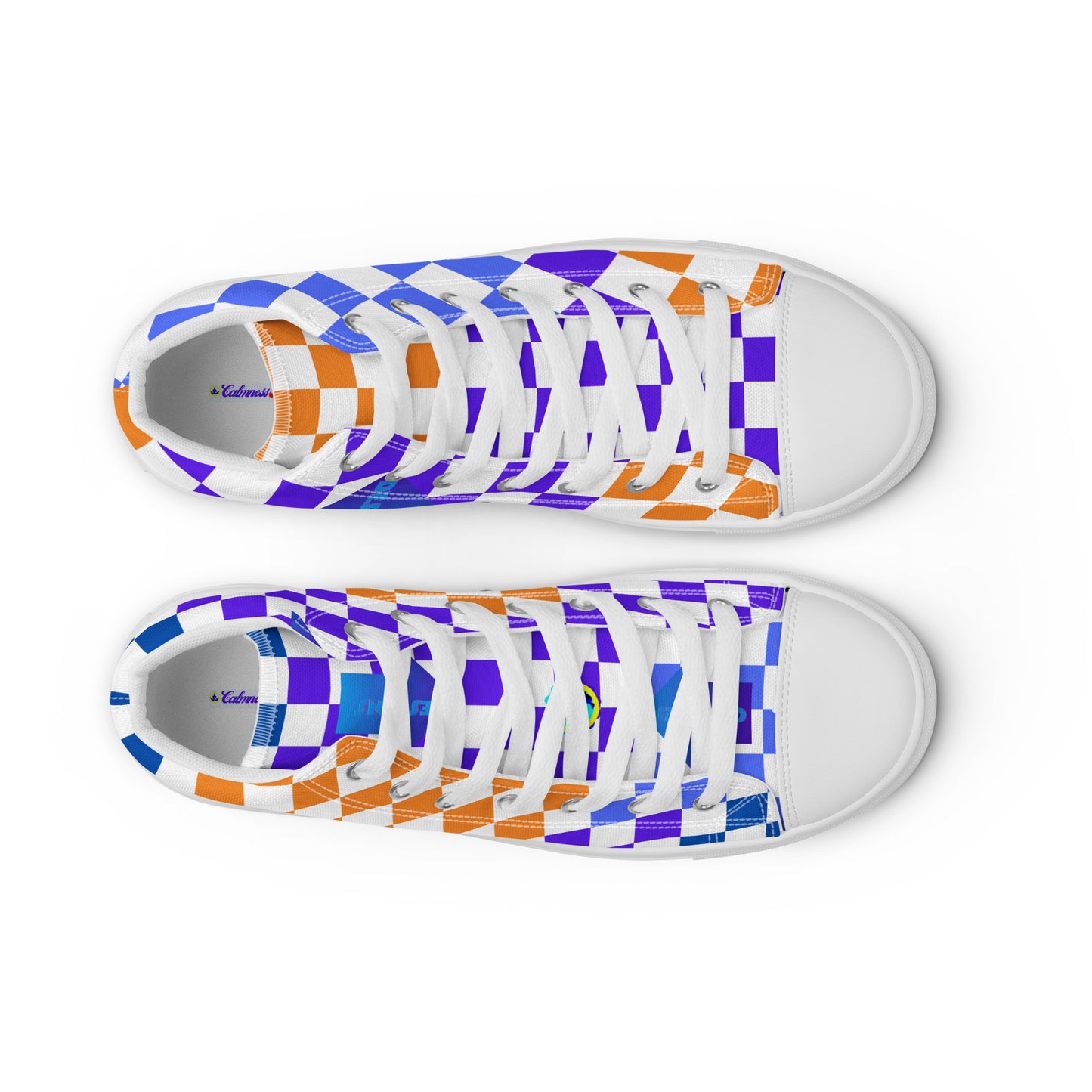 Checkerboard Styled, Calmnessdesign.COM, Men’s high top canvas shoes