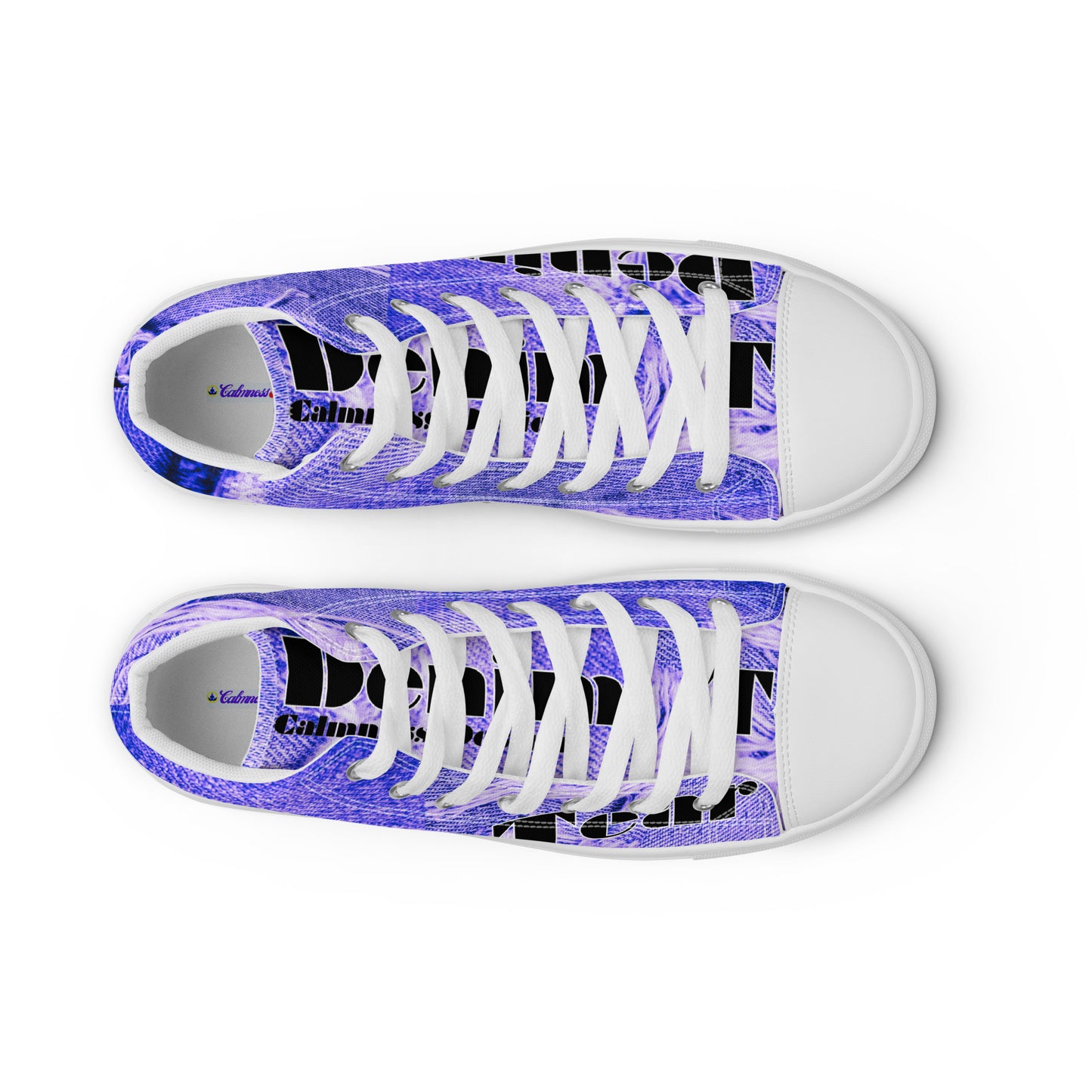 Denim Tear, Calmness Designs, Tear on Denim, Old Jeans, Men’s high top canvas shoes