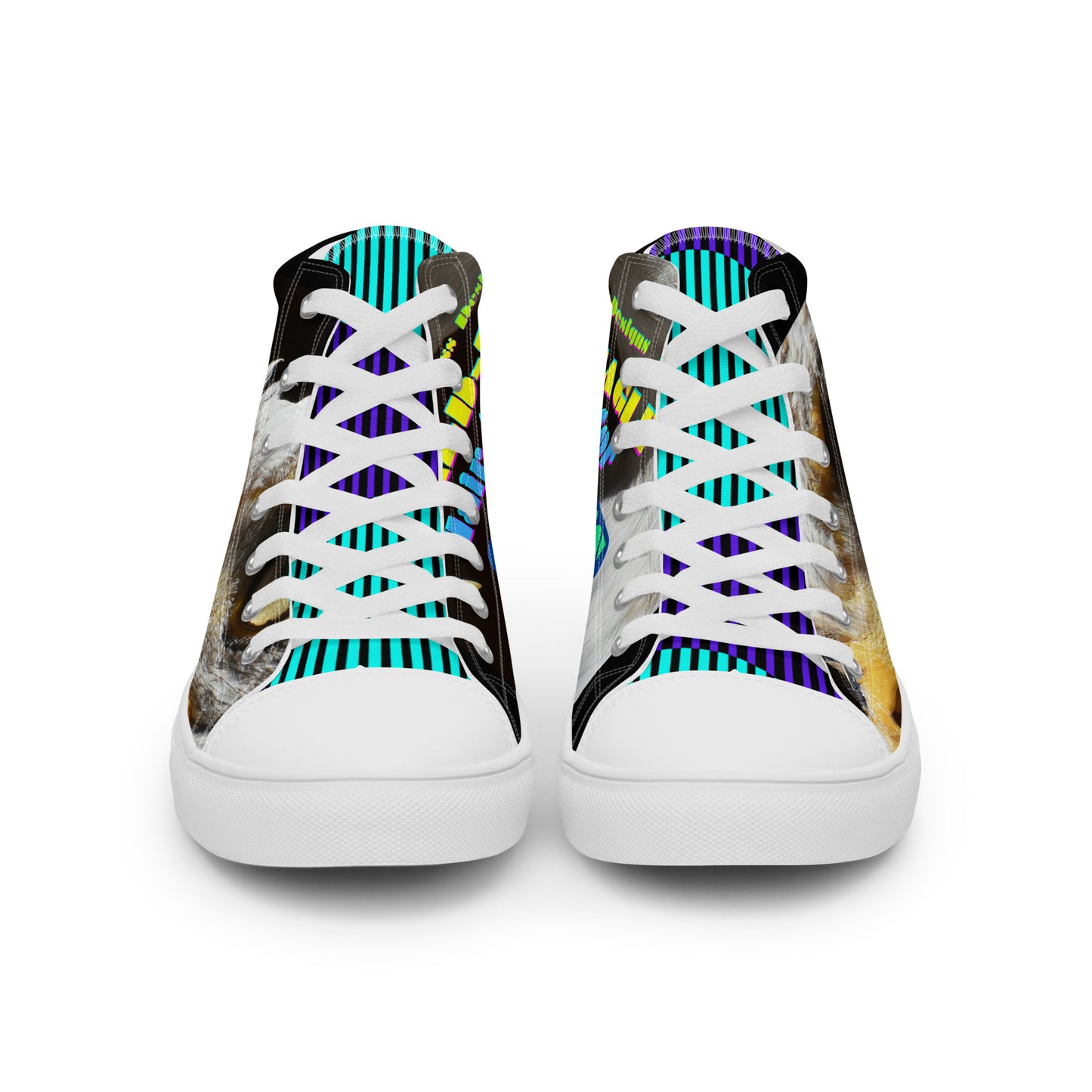 Calmness Designs, Bald Head, Hair "R" For Sucker's Men’s high top canvas shoes