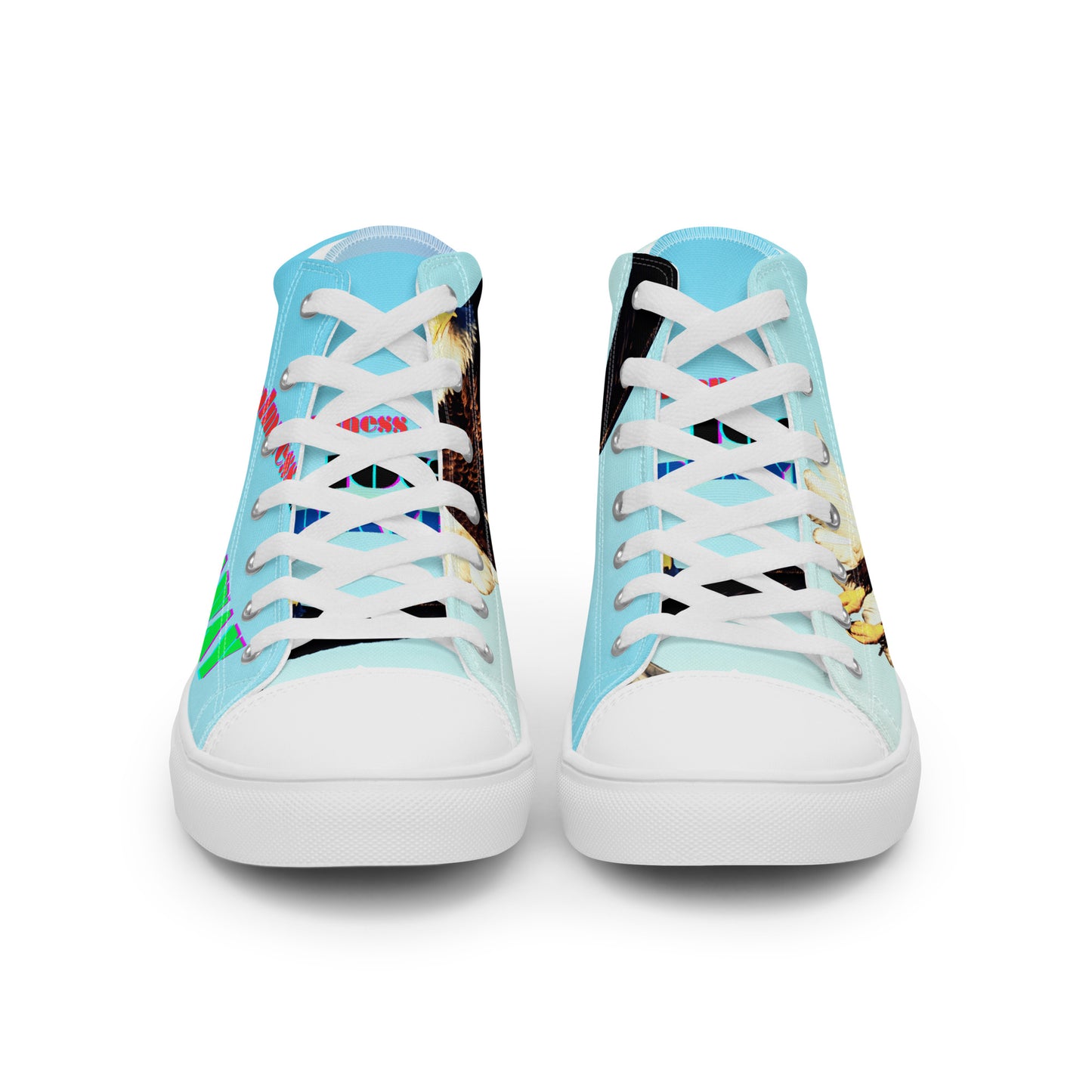 Calmness Designs, Bald Head, FLY-AWAY PLAYER 66 Men’s high top canvas shoes
