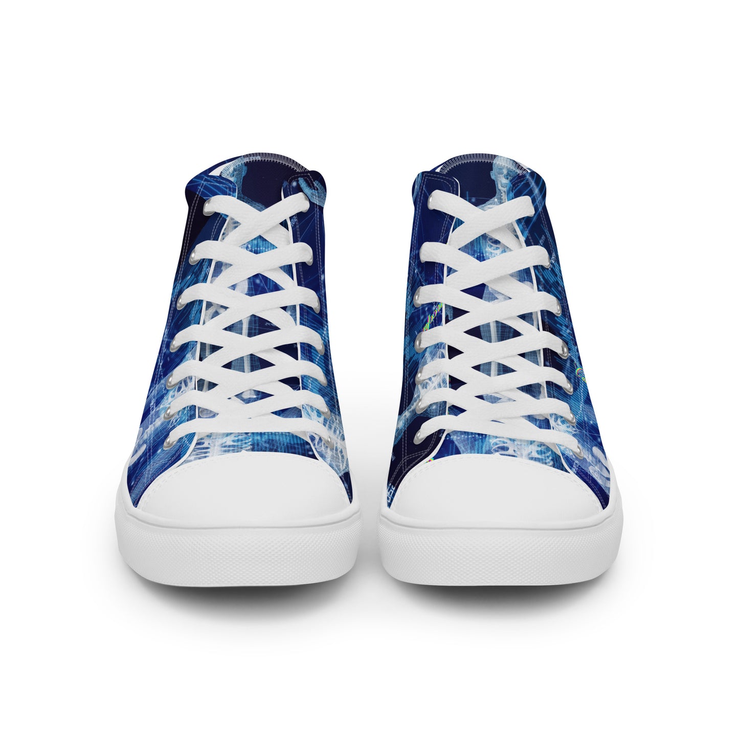 Calmness Designs, Communication Network Concept, Men’s high top canvas shoes