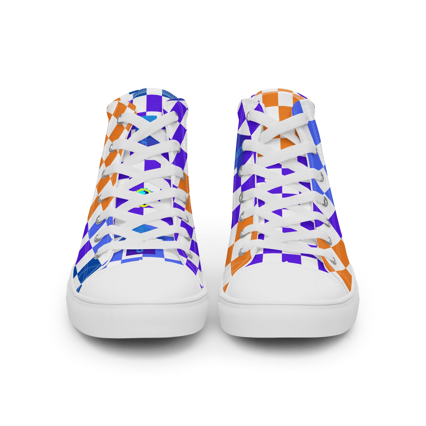Checkerboard Styled, Calmnessdesign.COM, Men’s high top canvas shoes