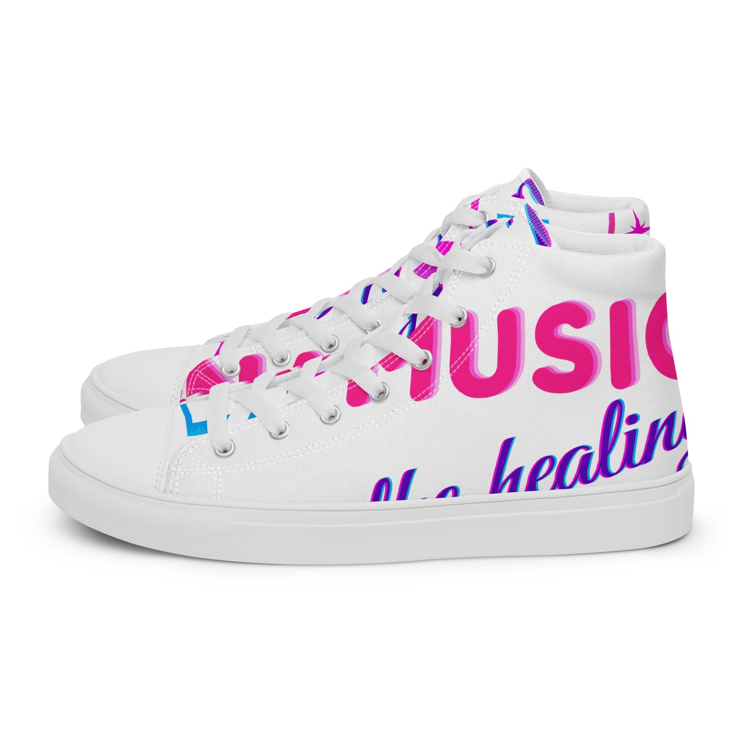MUSIC Is the Healing of THE NATION, Calmness Designs, Creative Designs, Men’s high top canvas shoes