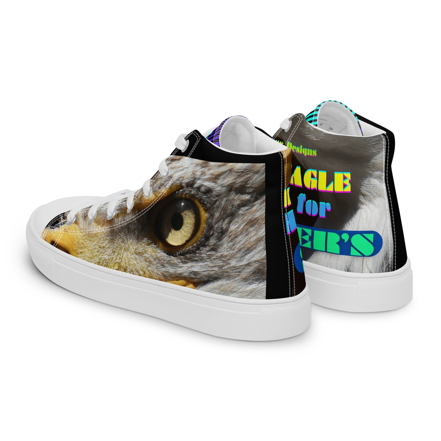 Calmness Designs, Bald Head, Hair "R" For Sucker's Men’s high top canvas shoes