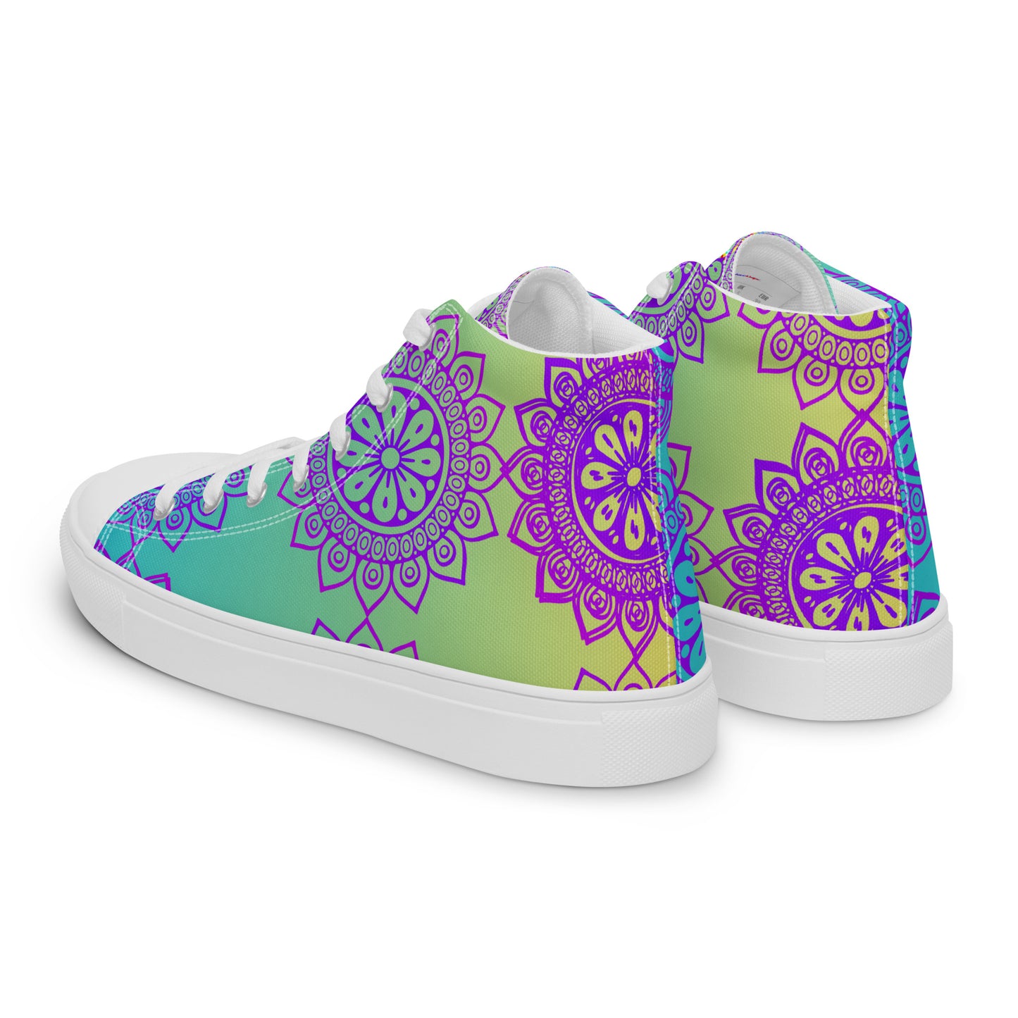 Luxury Mandala Designs, CALMNESS DESIGNS, Creative Designer's, Men’s high top canvas shoes